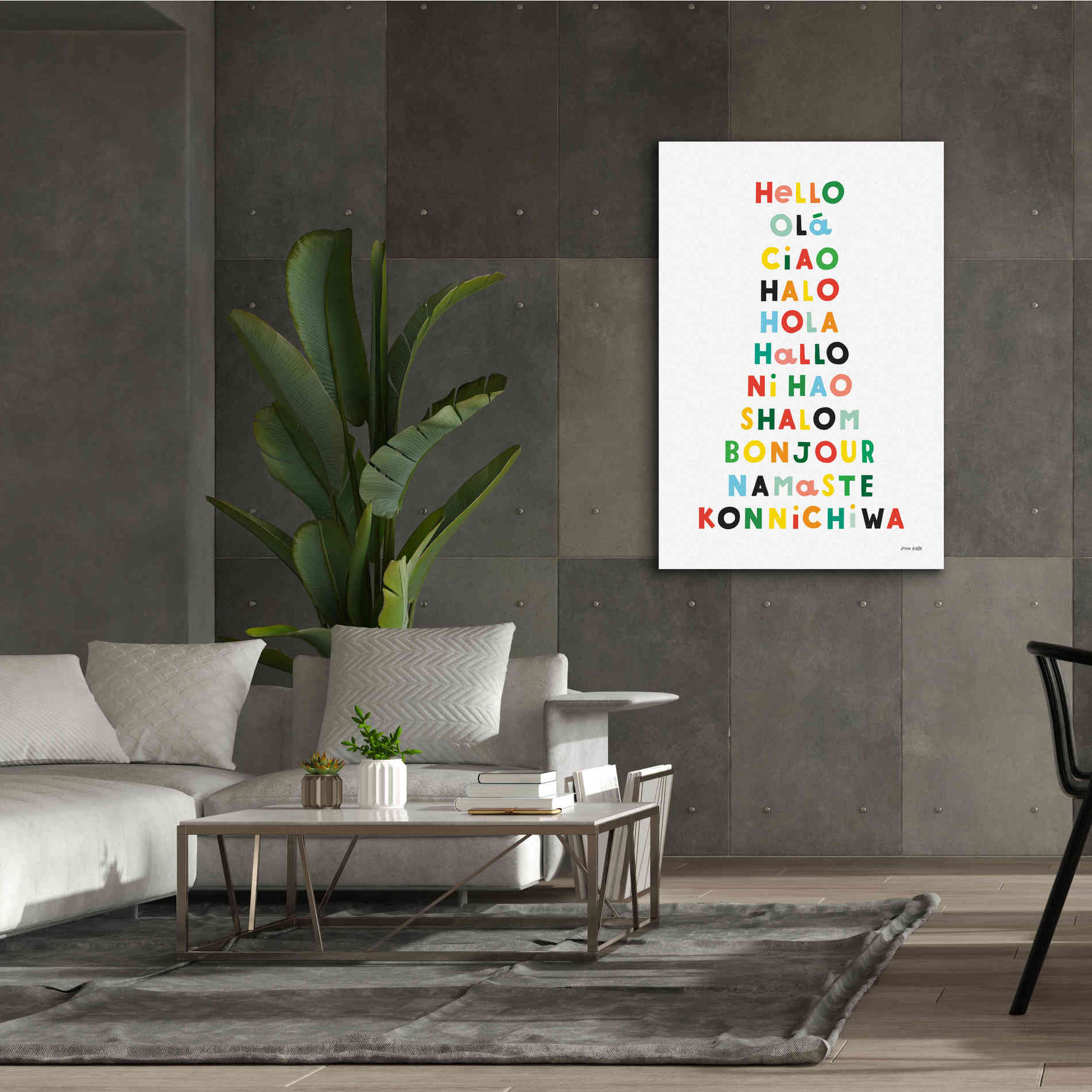 'Language of Hellos' by Ann Kelle Designs, Canvas Wall Art,40 x 60