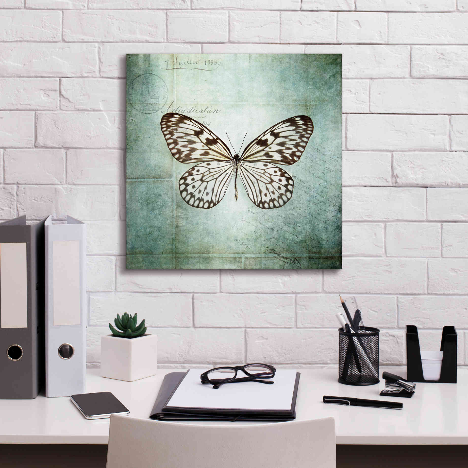 'French Butterfly V' by Debra Van Swearingen, Canvas Wall Art,18 x 18