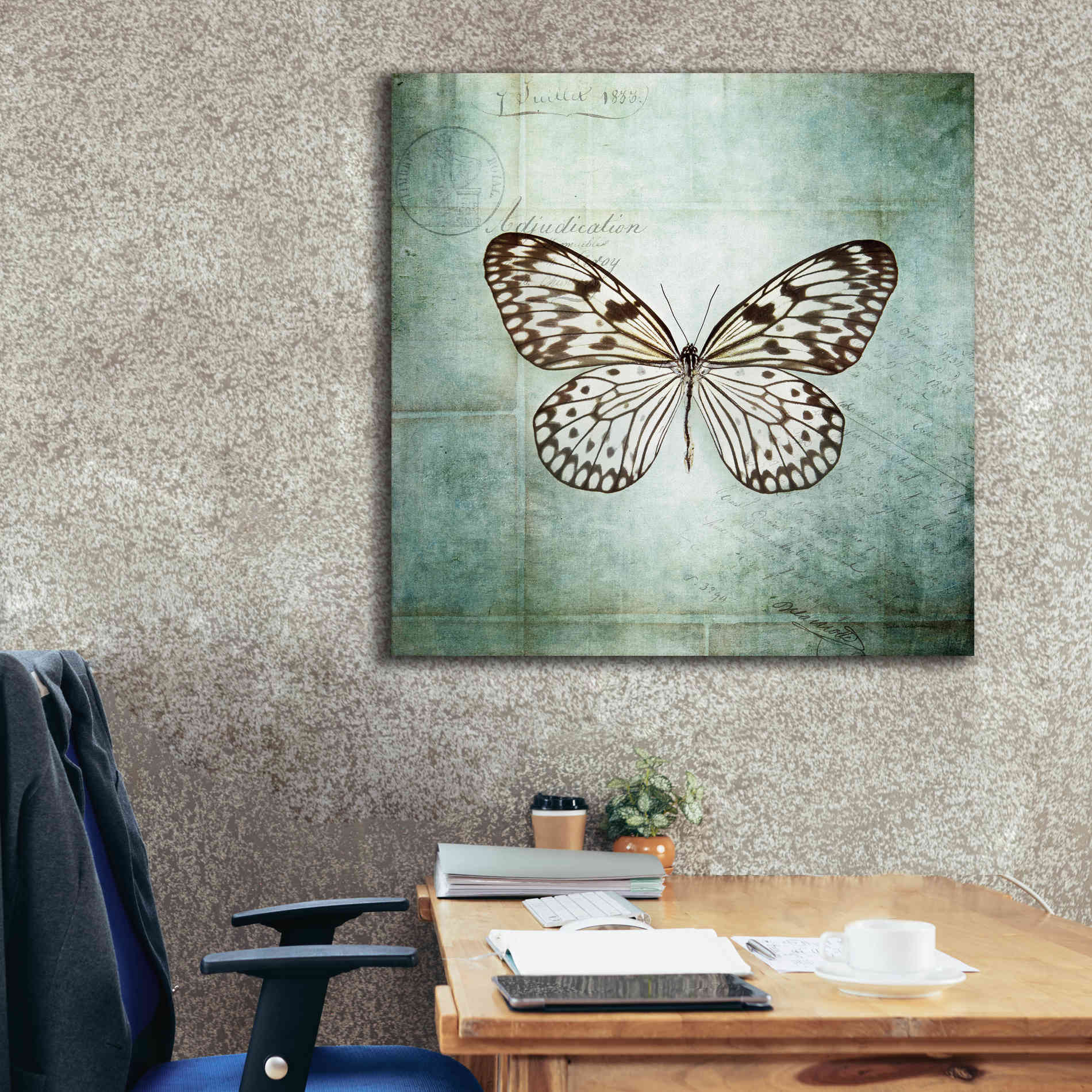 'French Butterfly V' by Debra Van Swearingen, Canvas Wall Art,37 x 37