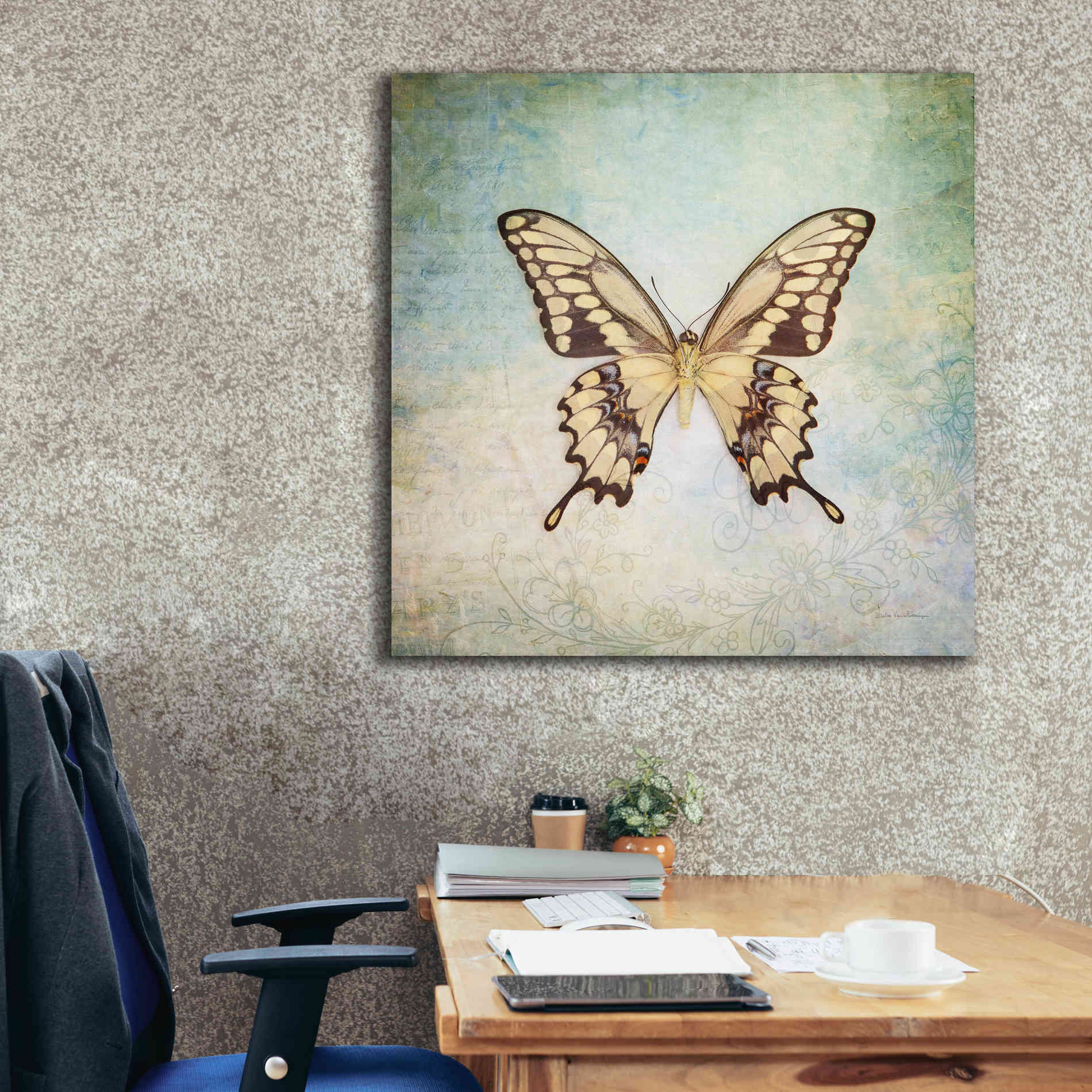 'French Butterfly VI' by Debra Van Swearingen, Canvas Wall Art,37 x 37