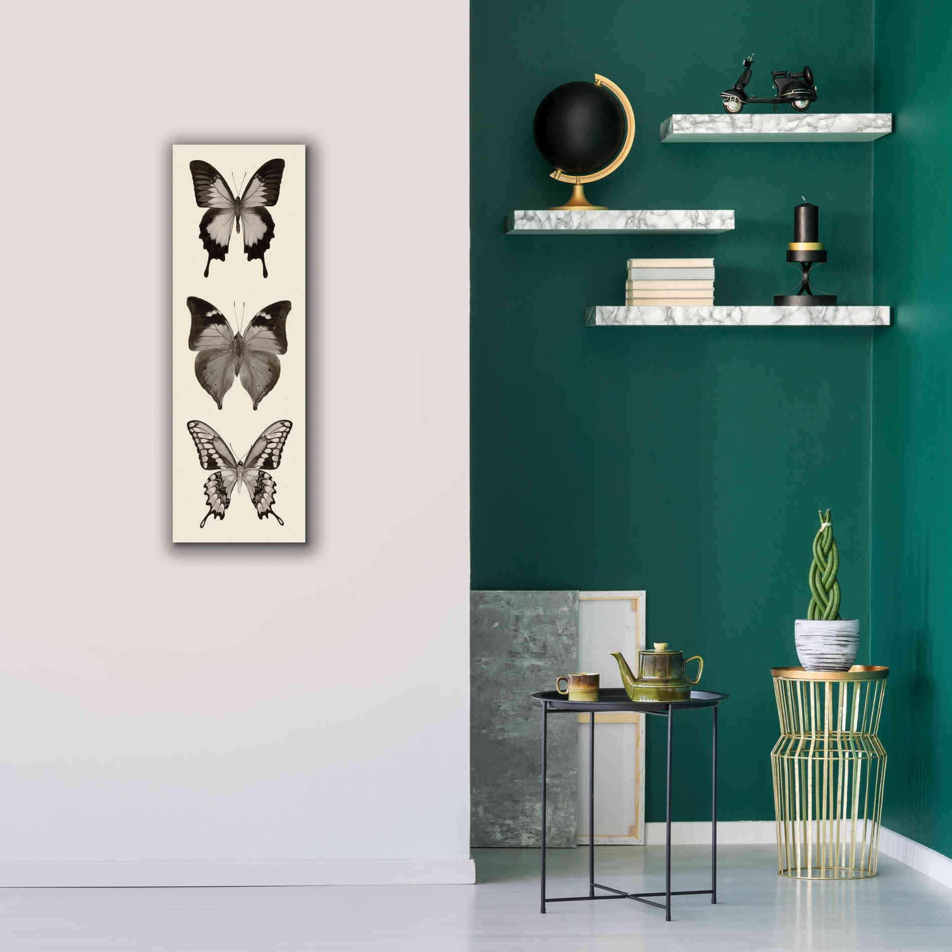 'Butterfly BW Panel I' by Debra Van Swearingen, Canvas Wall Art,12 x 36