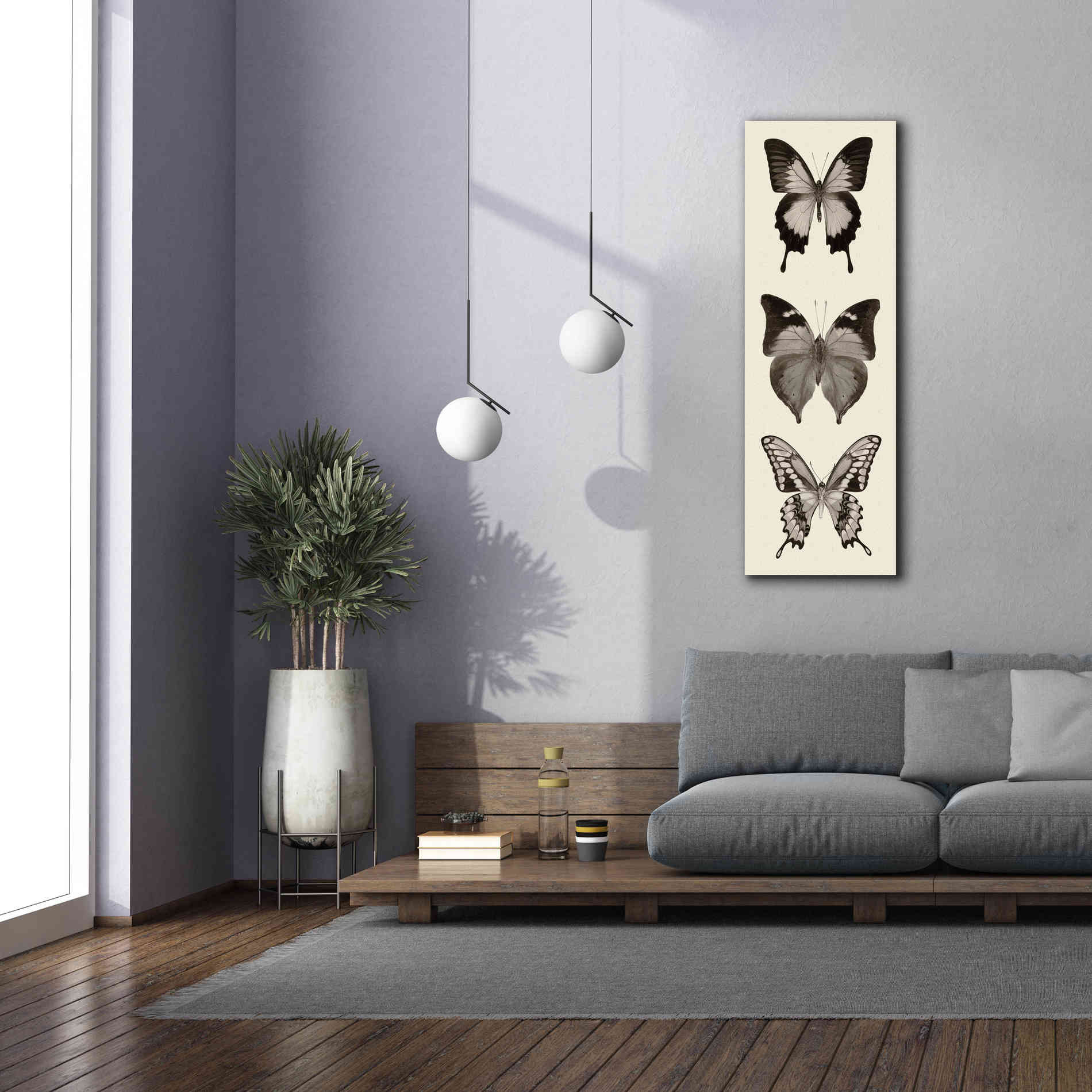 'Butterfly BW Panel I' by Debra Van Swearingen, Canvas Wall Art,20 x 60