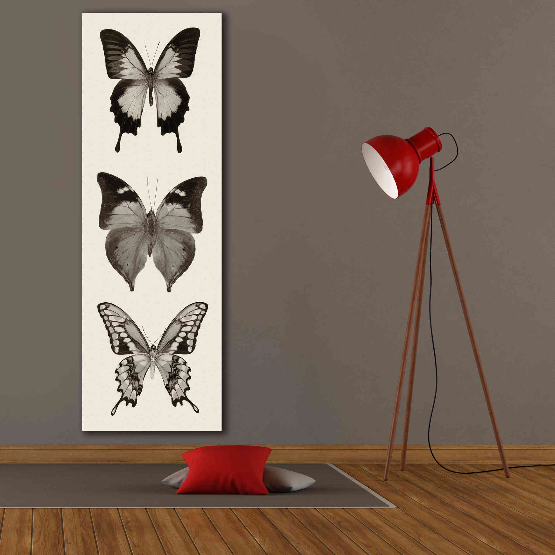 'Butterfly BW Panel I' by Debra Van Swearingen, Canvas Wall Art,20 x 60
