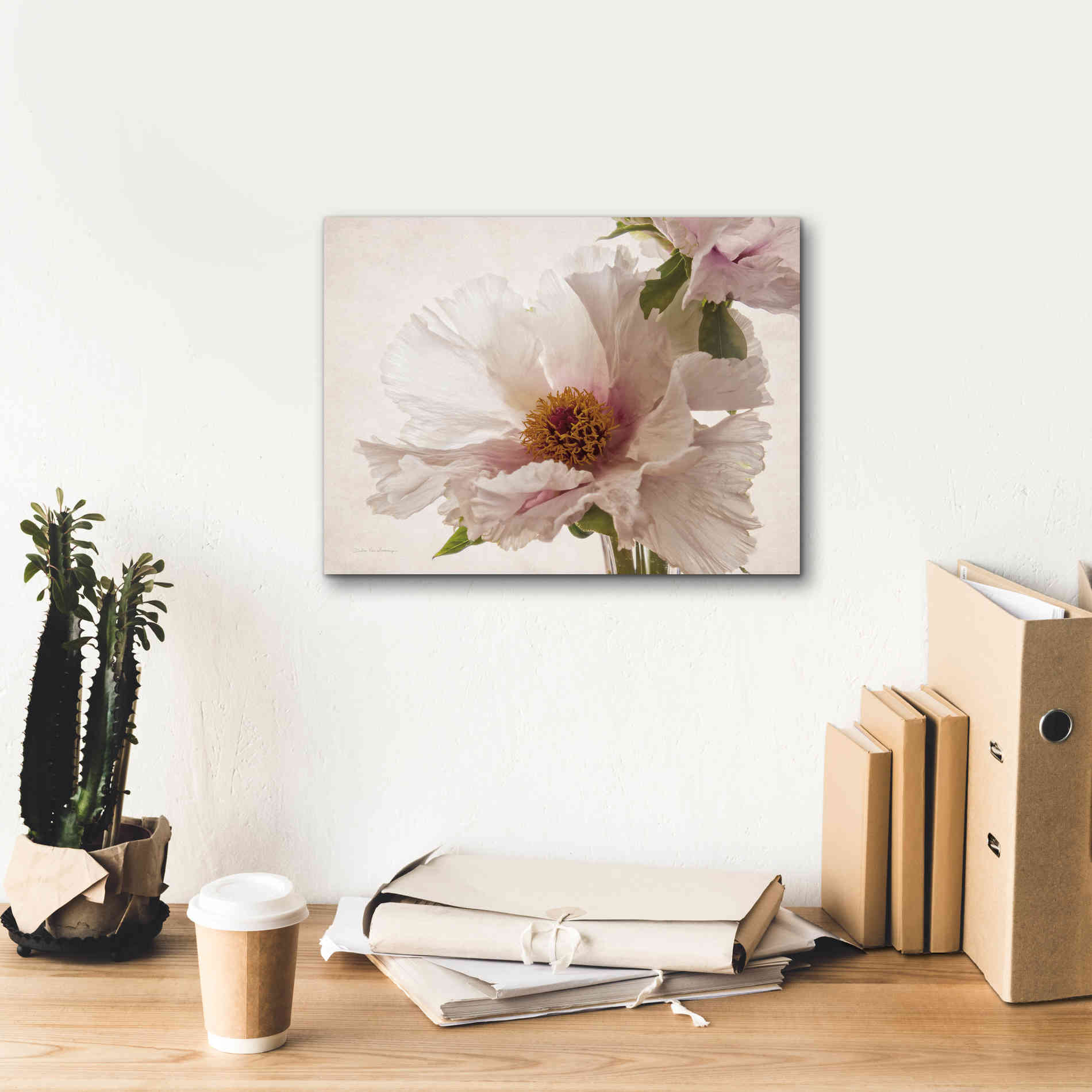 'Translucent Peony V' by Debra Van Swearingen, Canvas Wall Art,16 x 12