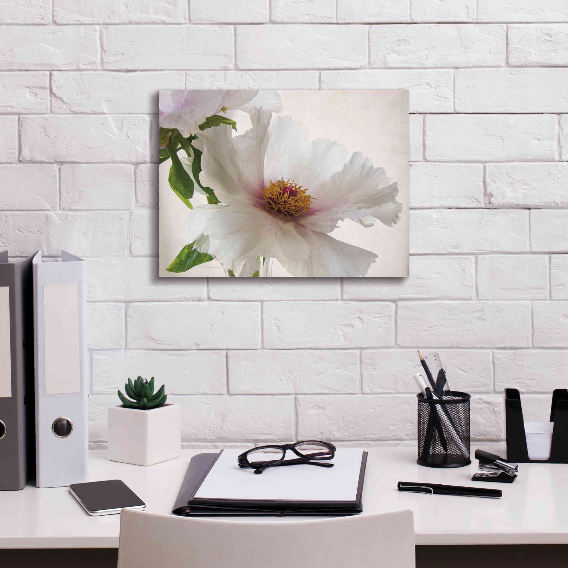 'Translucent Peony VI' by Debra Van Swearingen, Canvas Wall Art,16 x 12