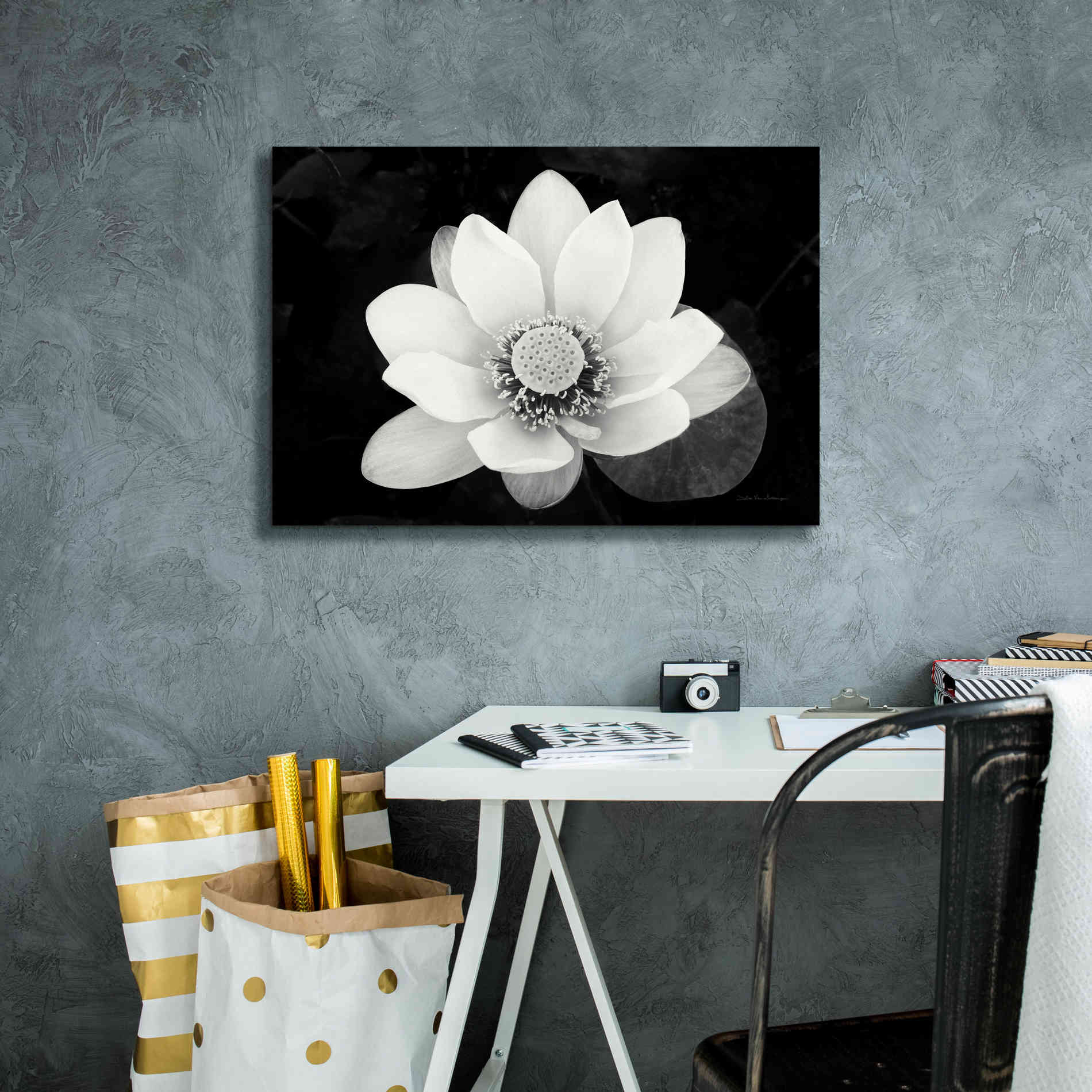 'Lotus Flower II v2' by Debra Van Swearingen, Canvas Wall Art,26 x 18