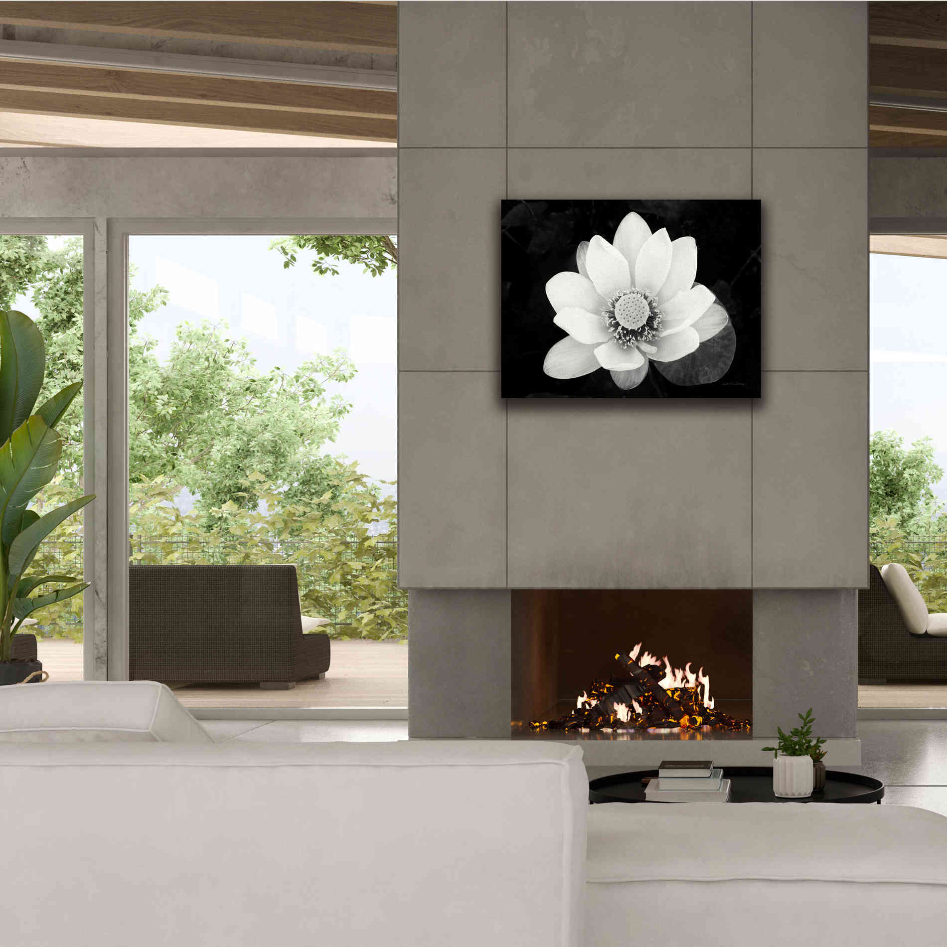 'Lotus Flower II v2' by Debra Van Swearingen, Canvas Wall Art,34 x 26