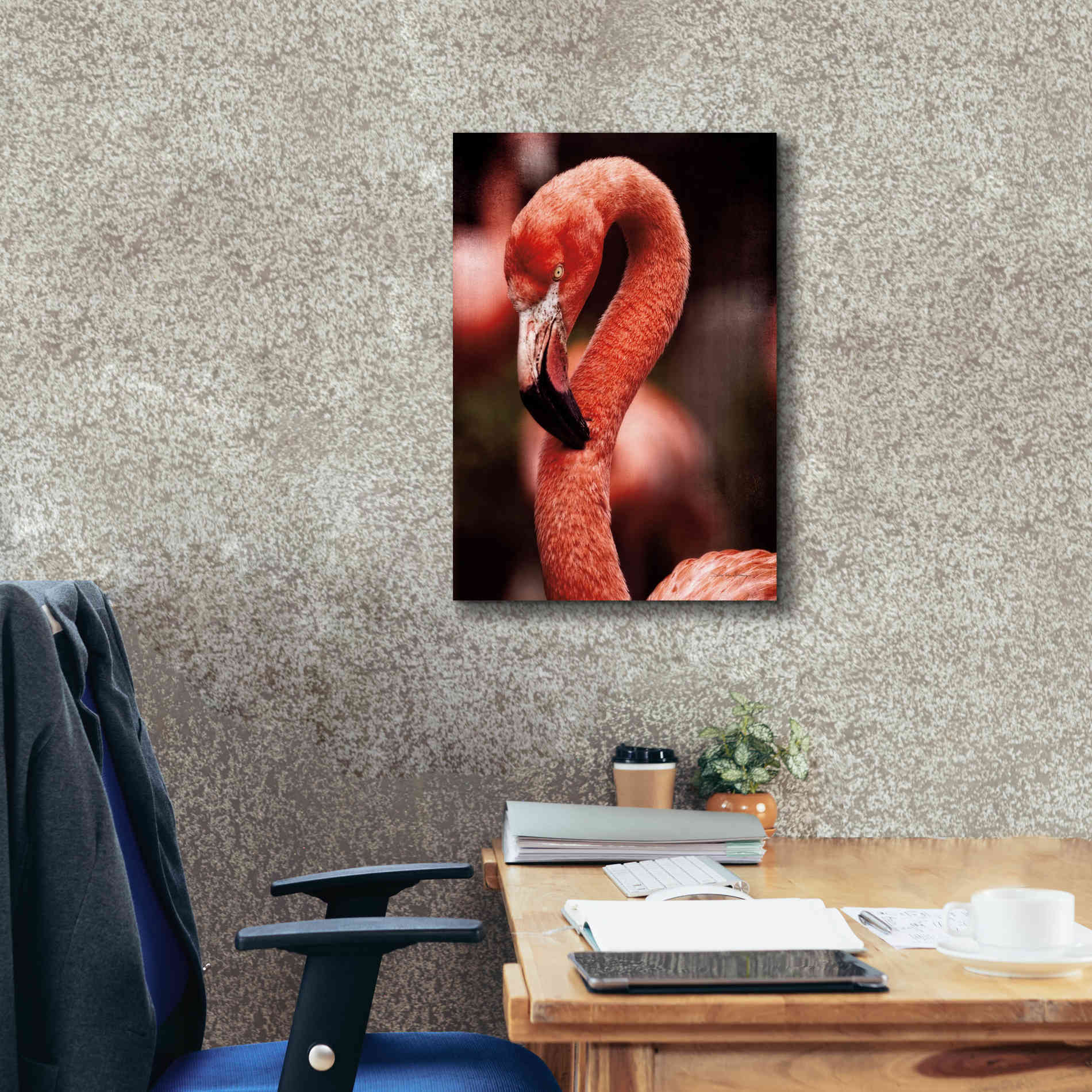 'Caribbean Flamingo II' by Debra Van Swearingen, Canvas Wall Art,18 x 26