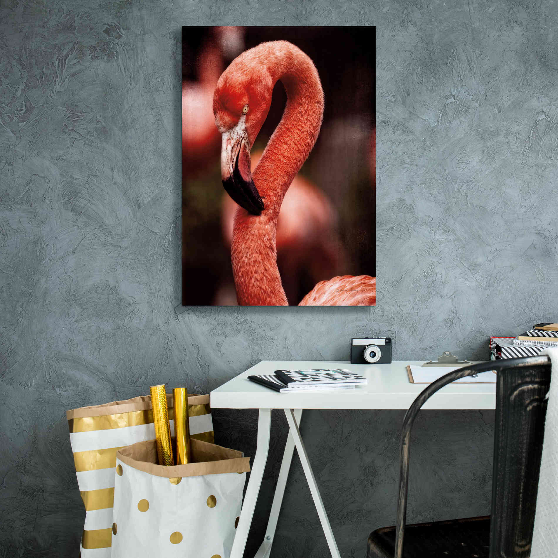 'Caribbean Flamingo II' by Debra Van Swearingen, Canvas Wall Art,18 x 26