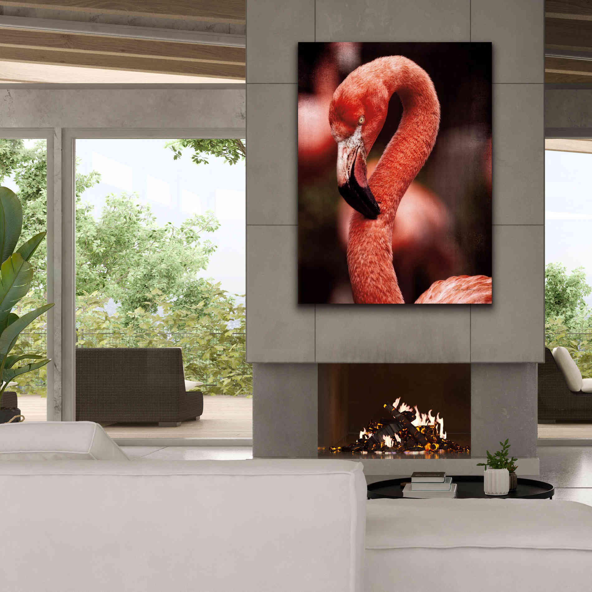 'Caribbean Flamingo II' by Debra Van Swearingen, Canvas Wall Art,40 x 54