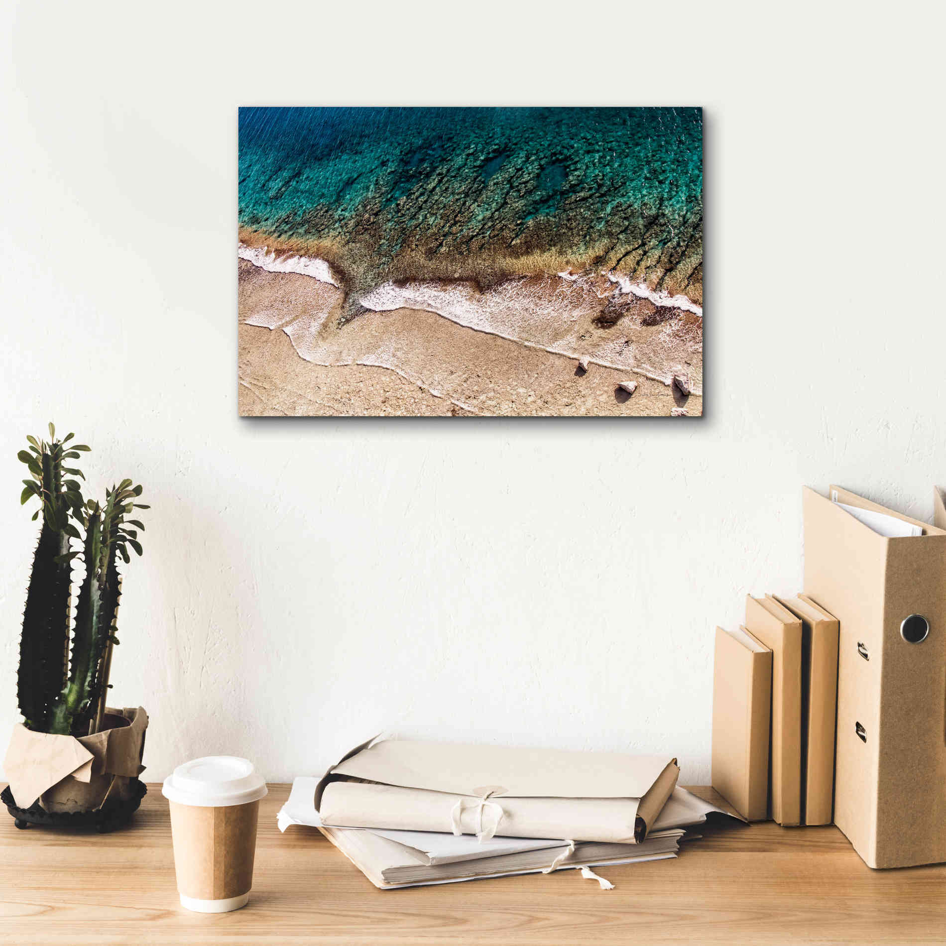 'Sand and Sea' by Debra Van Swearingen, Canvas Wall Art,18 x 12