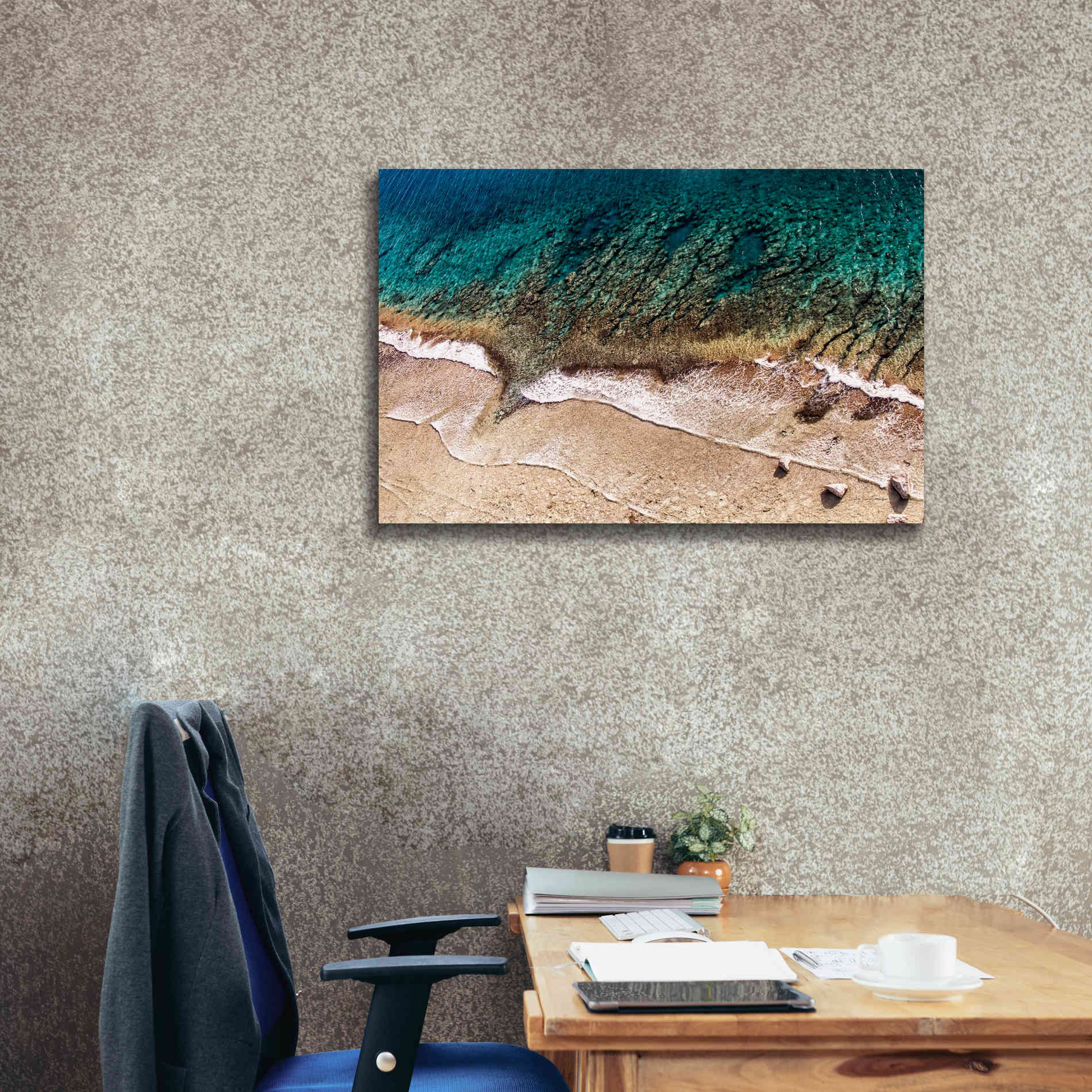'Sand and Sea' by Debra Van Swearingen, Canvas Wall Art,40 x 26