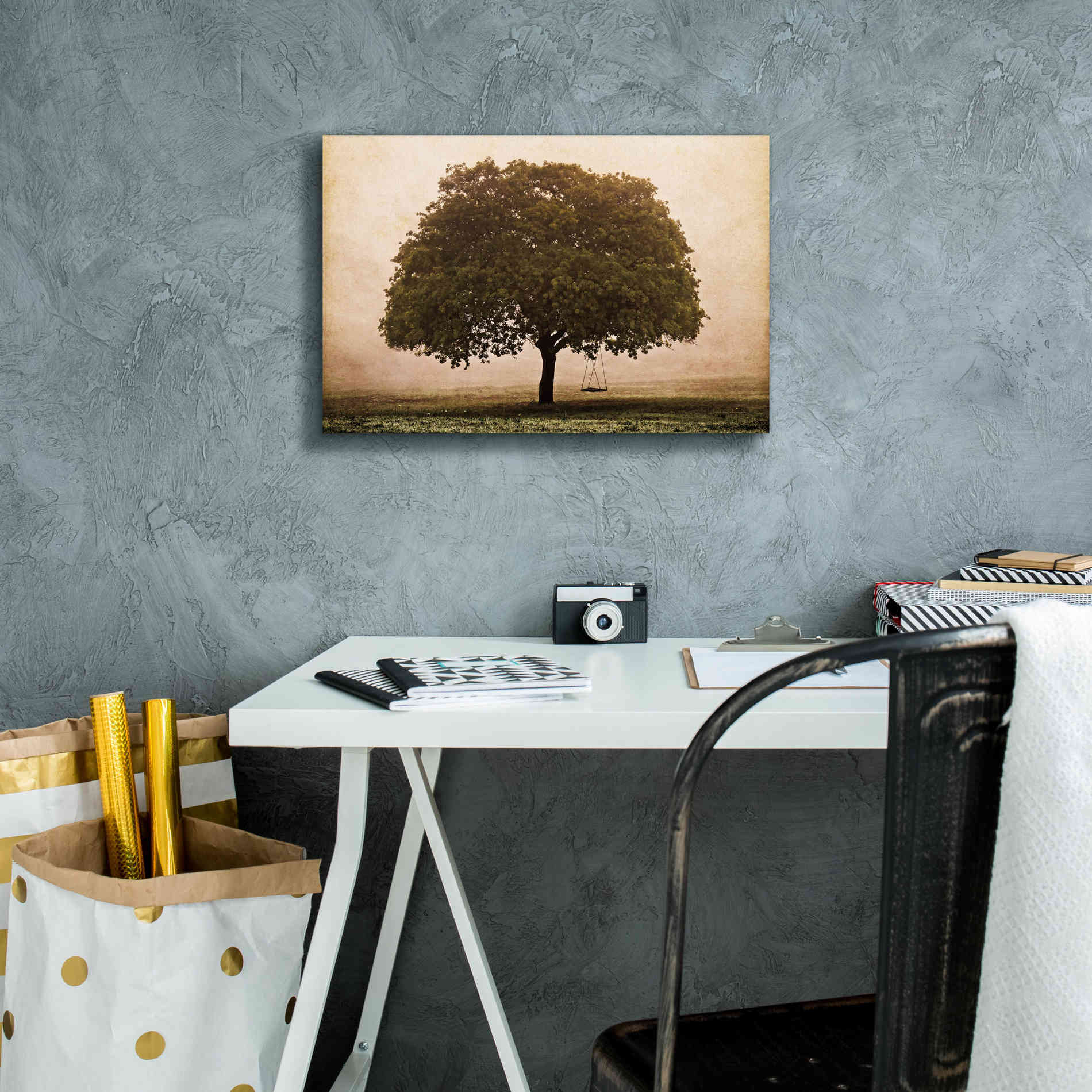 'The Hopeful Oak' by Debra Van Swearingen, Canvas Wall Art,18 x 12