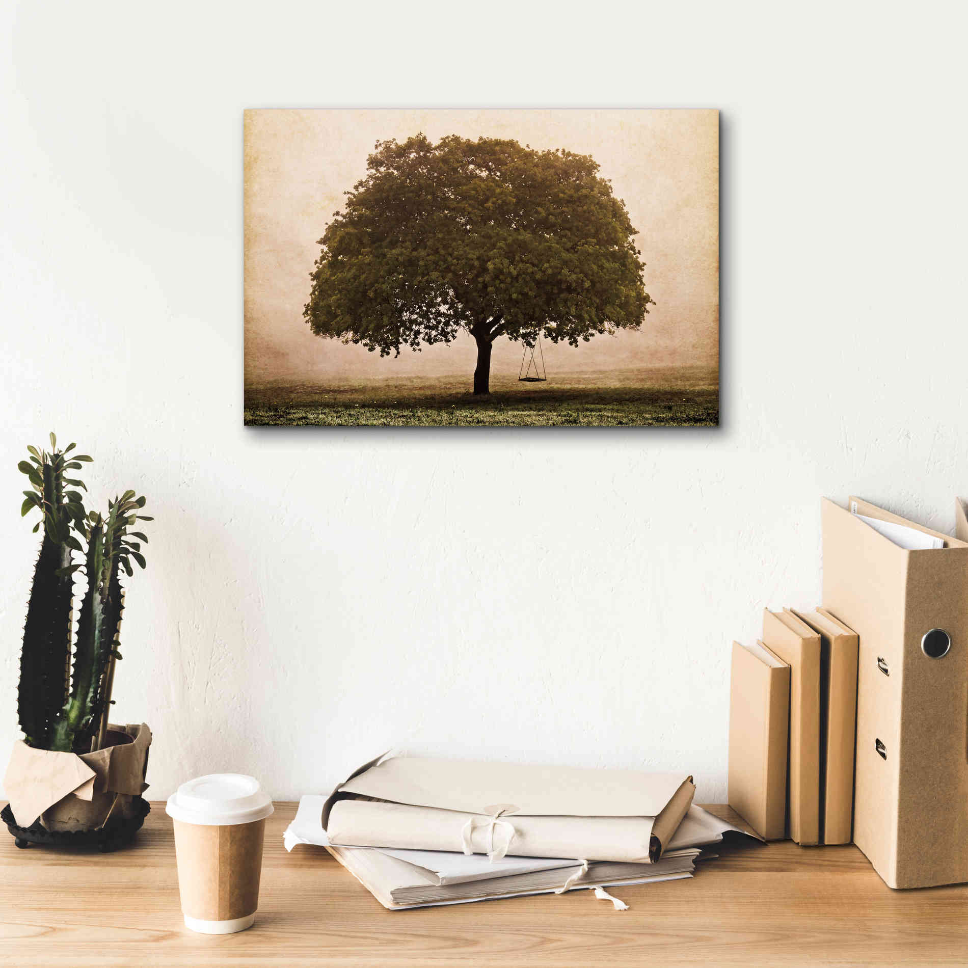 'The Hopeful Oak' by Debra Van Swearingen, Canvas Wall Art,18 x 12