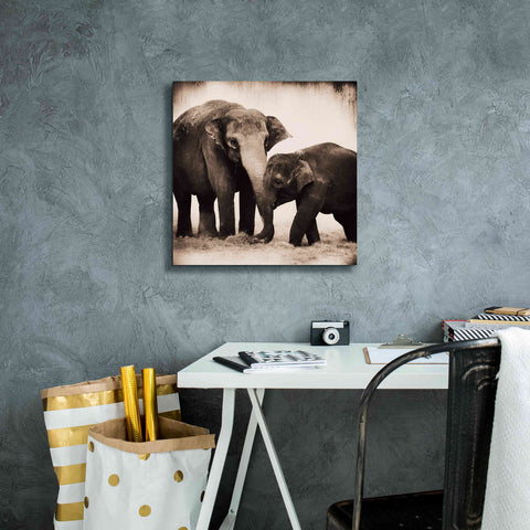 Image of 'Elephant III Sepia' by Debra Van Swearingen, Canvas Wall Art,18 x 18