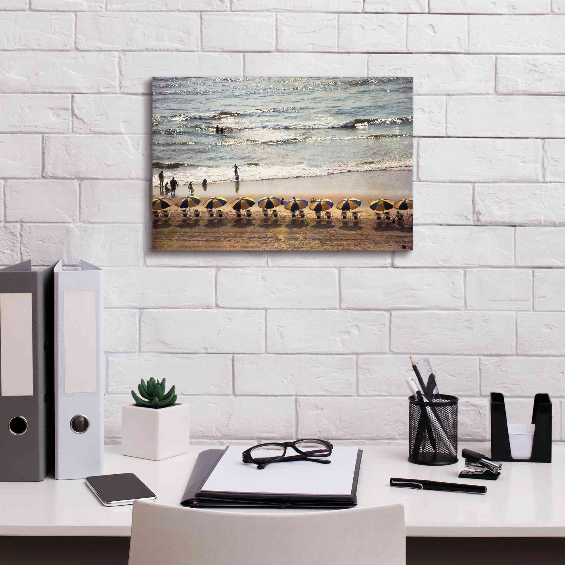 'A Day At The Beach' by Debra Van Swearingen, Canvas Wall Art,18 x 12