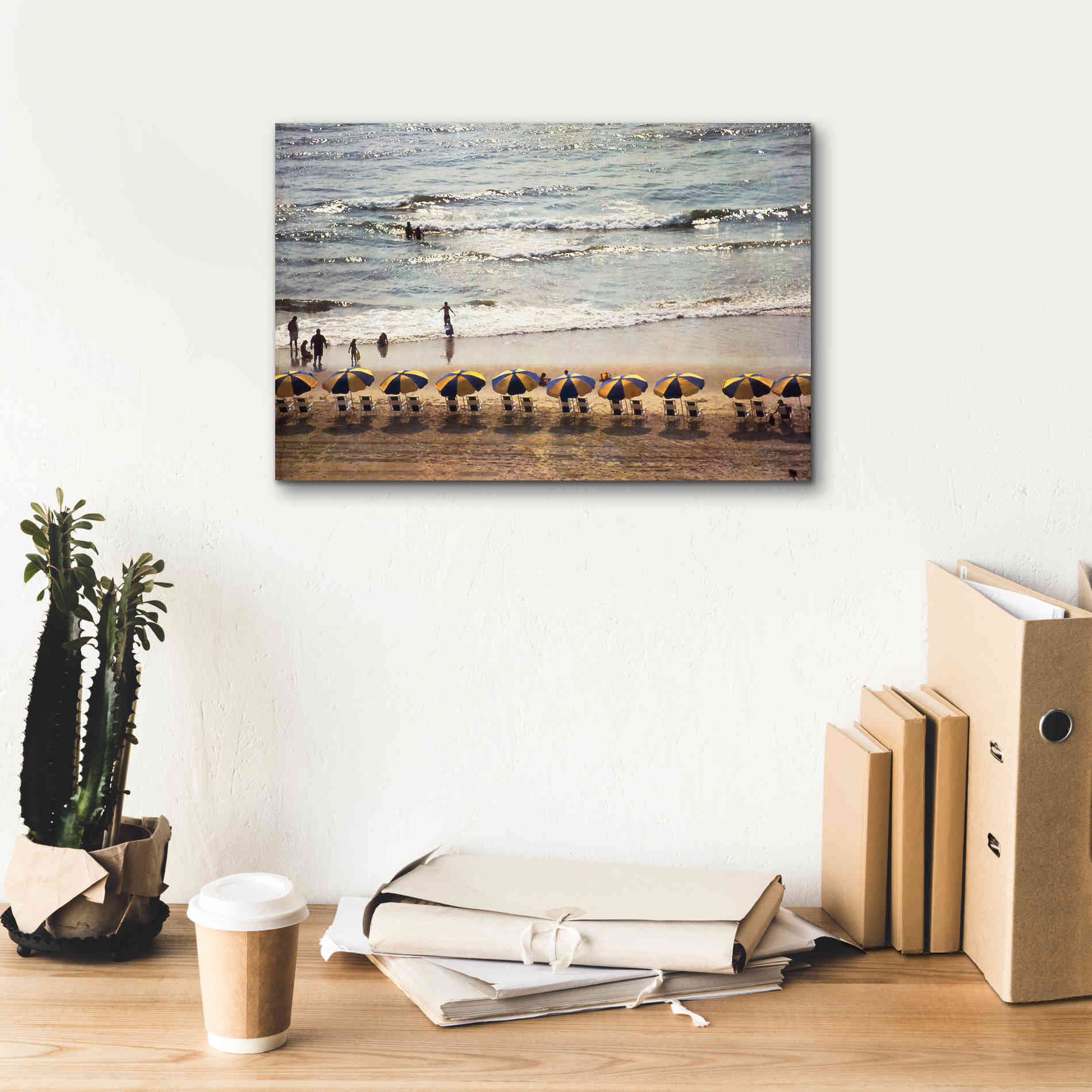 'A Day At The Beach' by Debra Van Swearingen, Canvas Wall Art,18 x 12