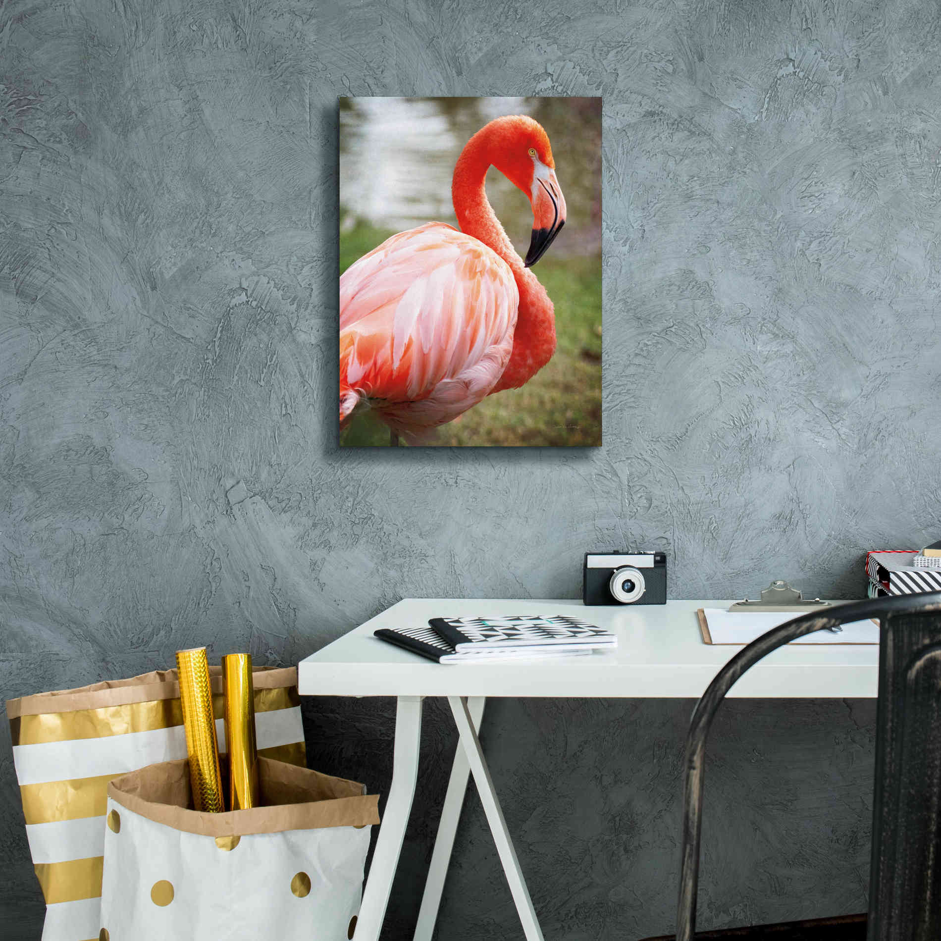'Flamingo I' by Debra Van Swearingen, Canvas Wall Art,12 x 16