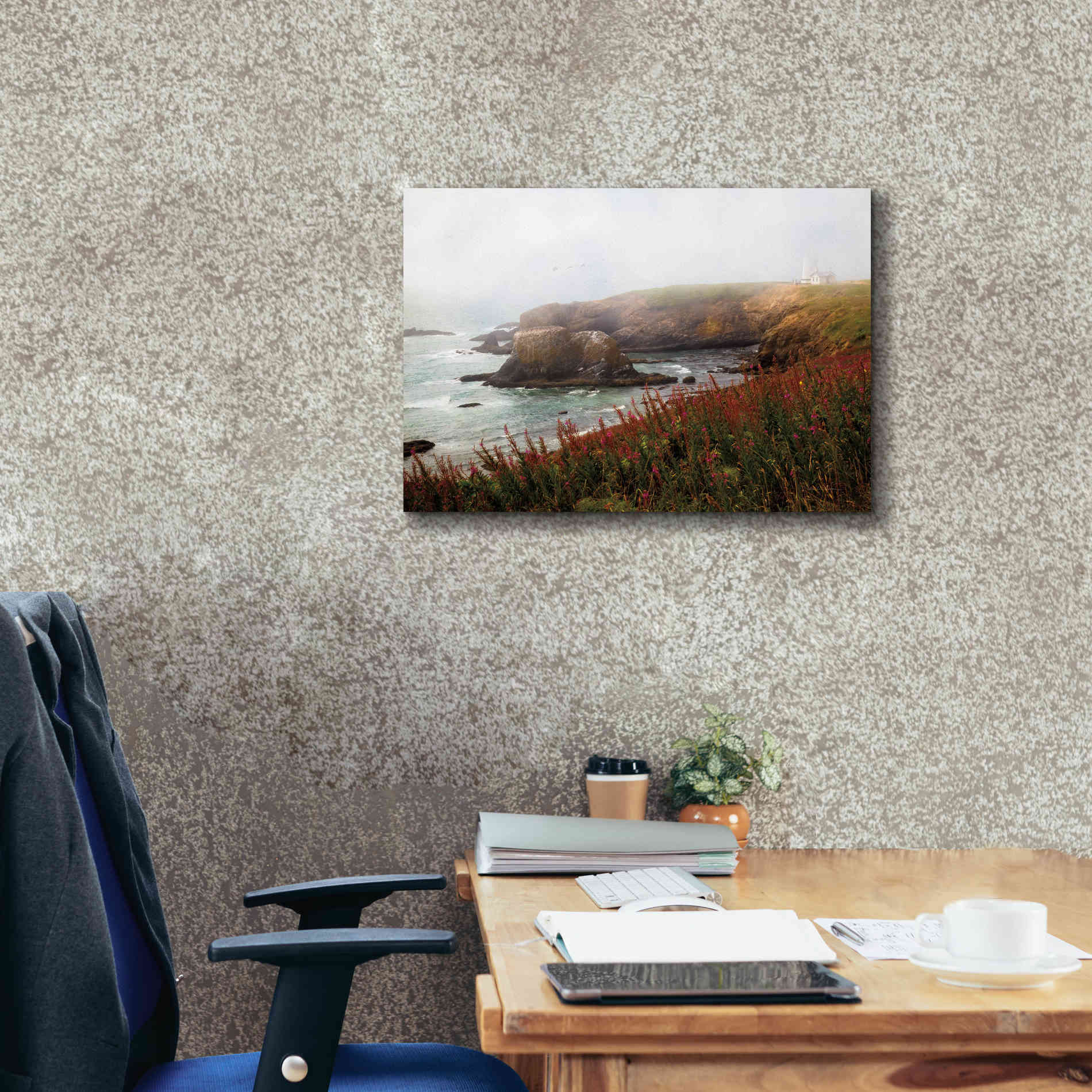 'Lighthouse Fog' by Debra Van Swearingen, Canvas Wall Art,26 x 18