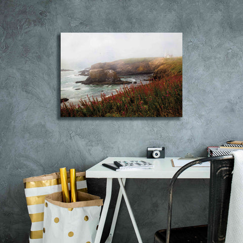 Image of 'Lighthouse Fog' by Debra Van Swearingen, Canvas Wall Art,26 x 18