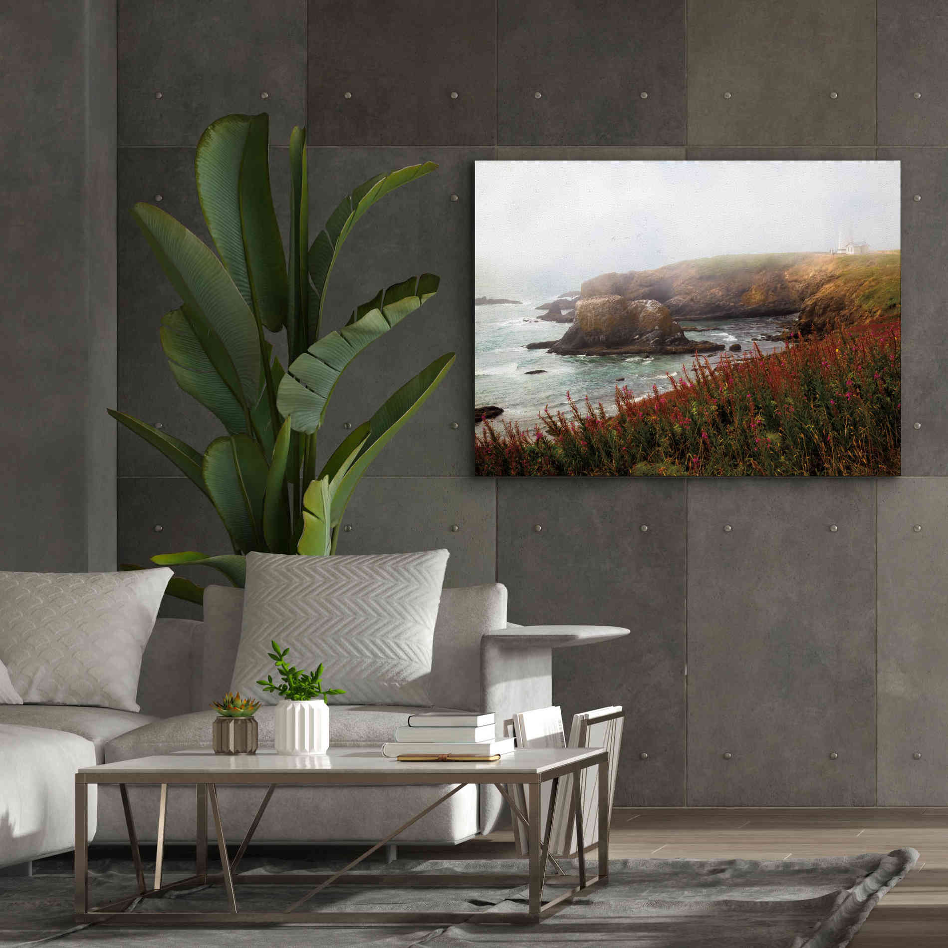 'Lighthouse Fog' by Debra Van Swearingen, Canvas Wall Art,54 x 40