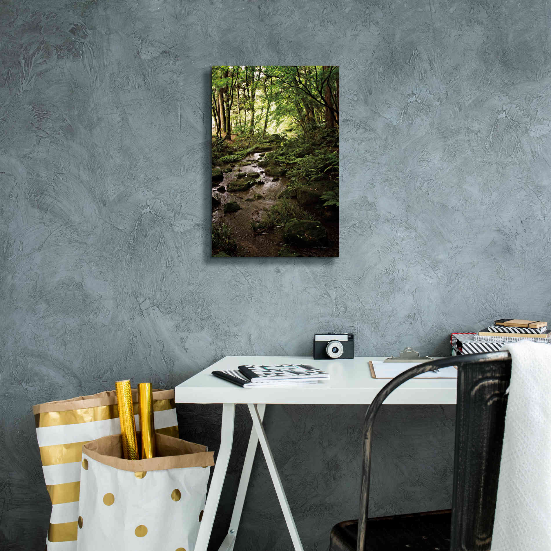 'Lush Creek in Forest' by Debra Van Swearingen, Canvas Wall Art,12 x 18