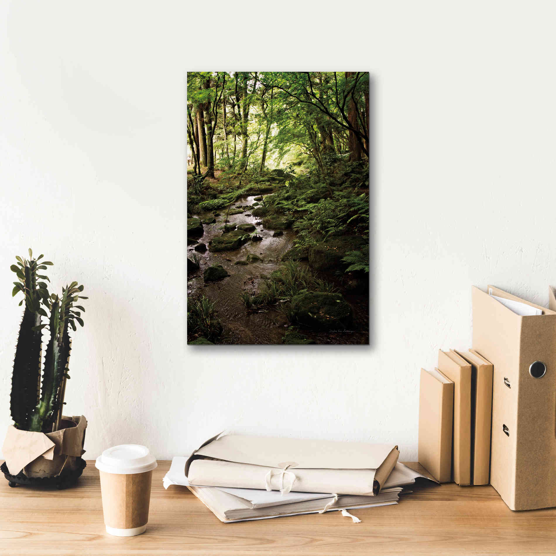 'Lush Creek in Forest' by Debra Van Swearingen, Canvas Wall Art,12 x 18