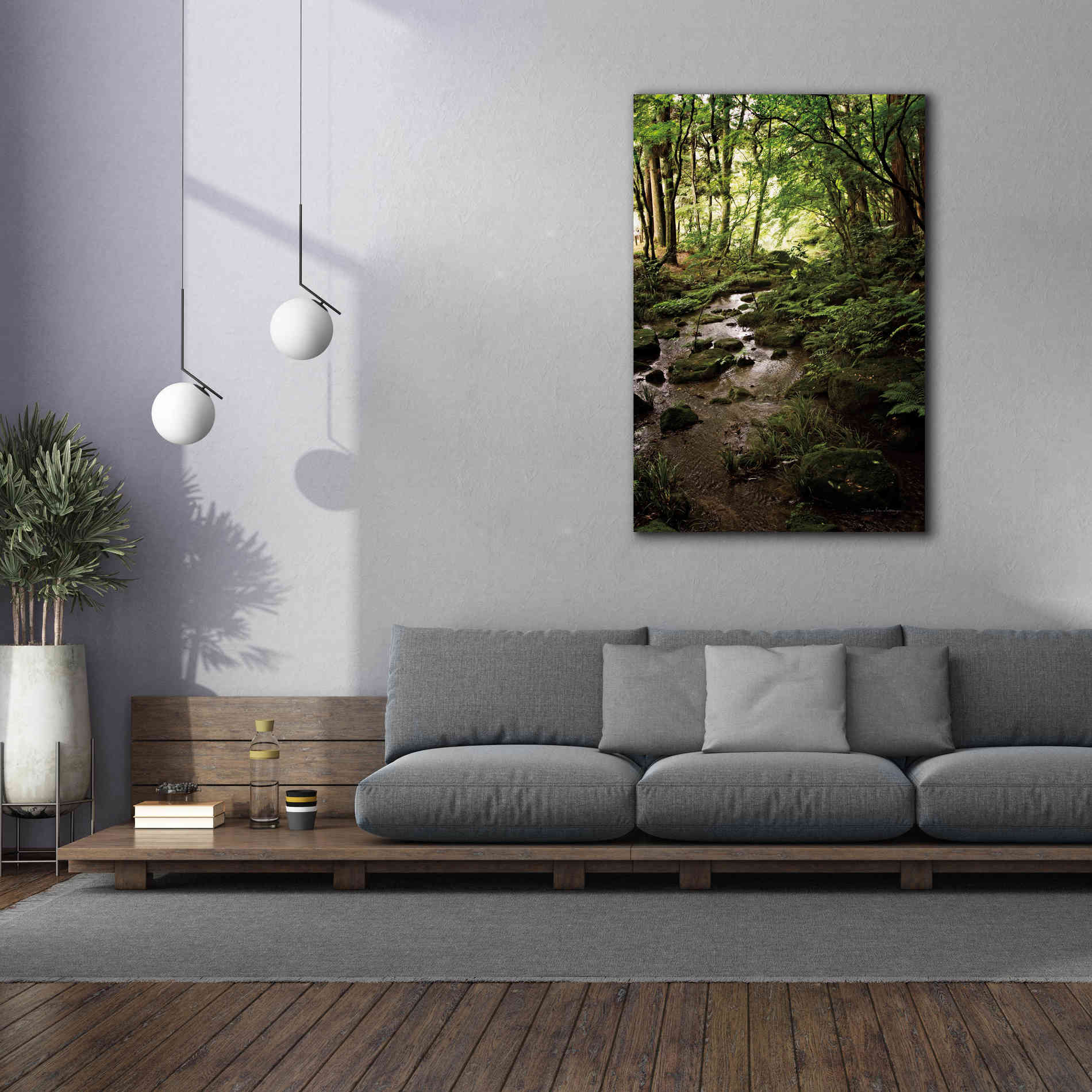 'Lush Creek in Forest' by Debra Van Swearingen, Canvas Wall Art,40 x 60