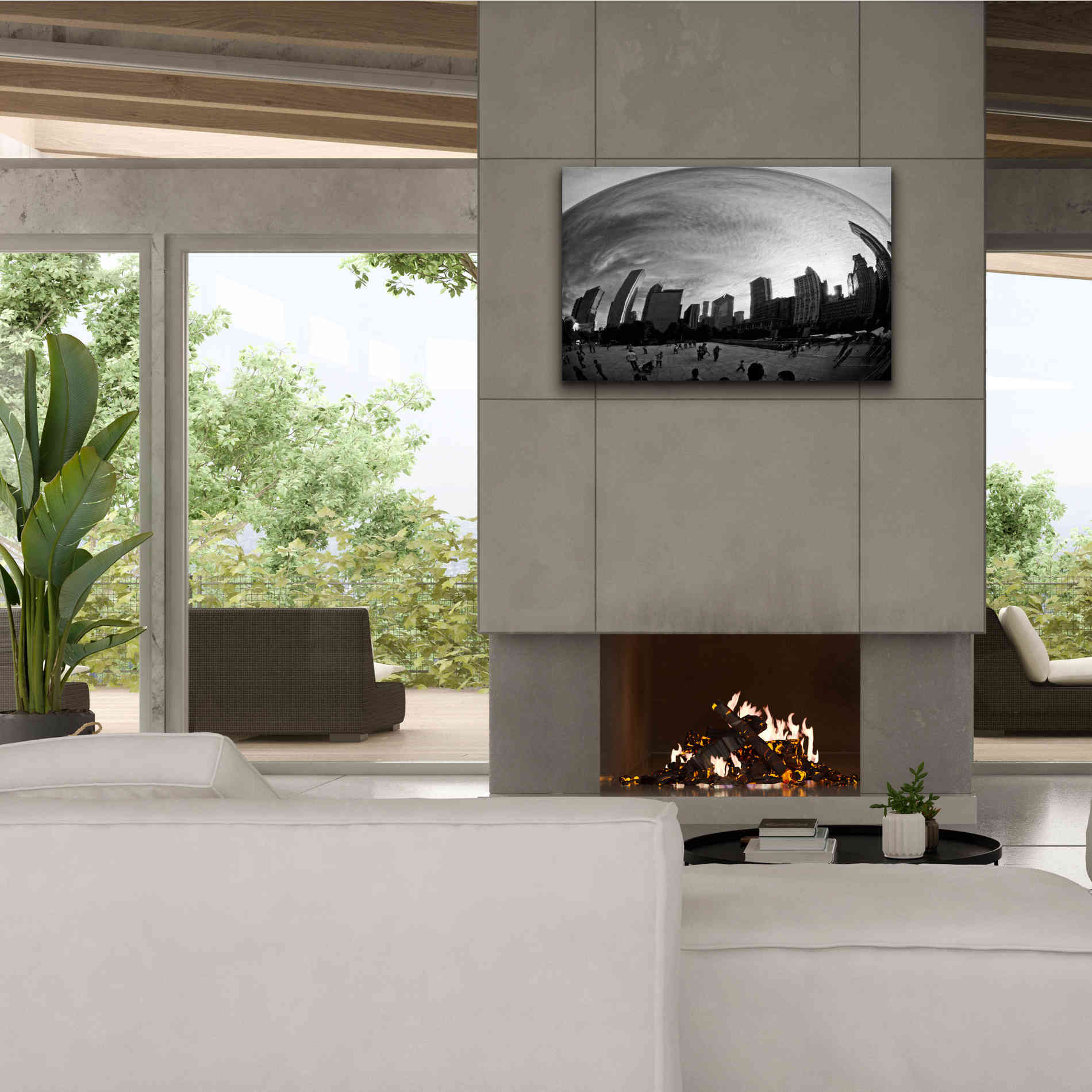 'The Bean Chicago BW' by Debra Van Swearingen, Canvas Wall Art,40 x 26