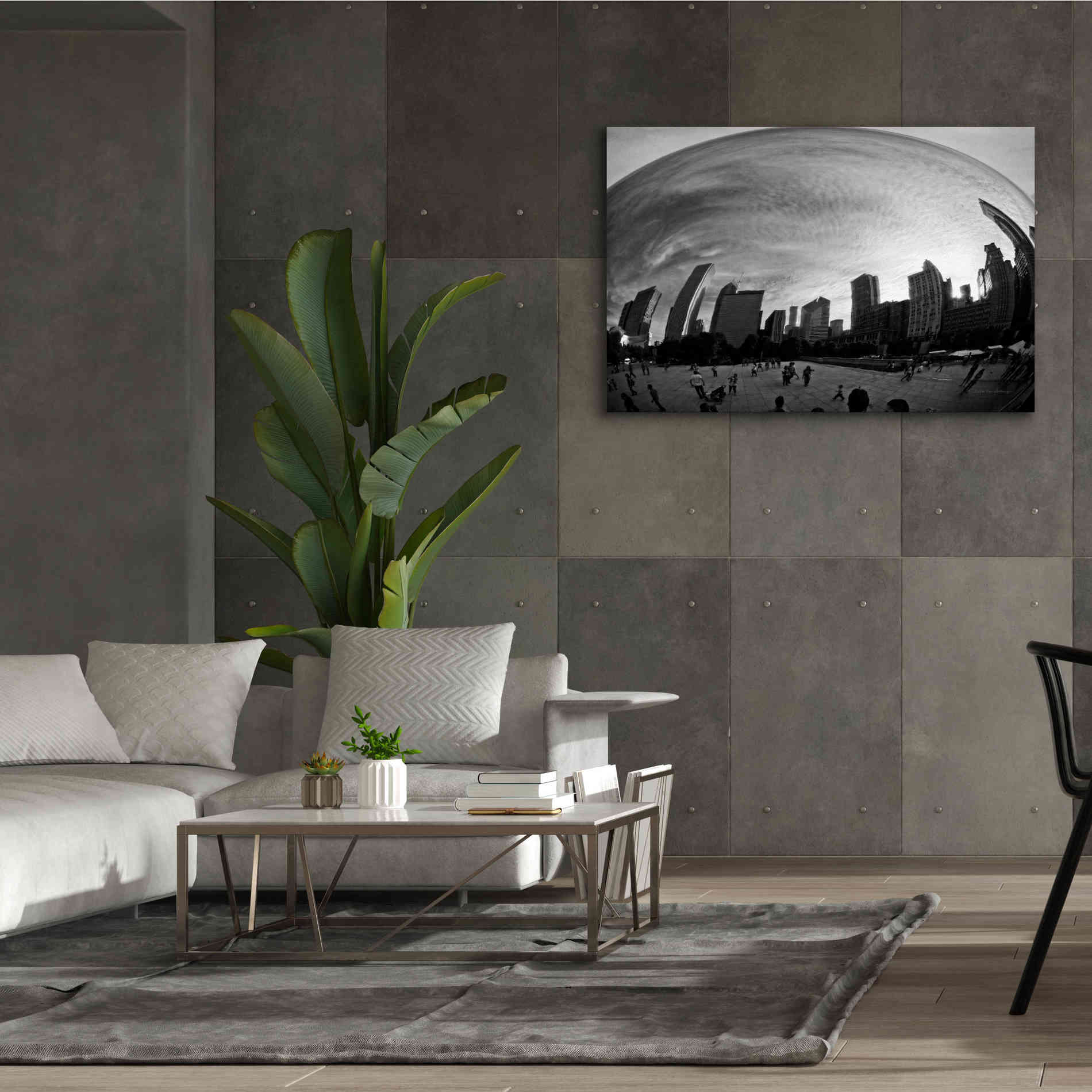 'The Bean Chicago BW' by Debra Van Swearingen, Canvas Wall Art,60 x 40