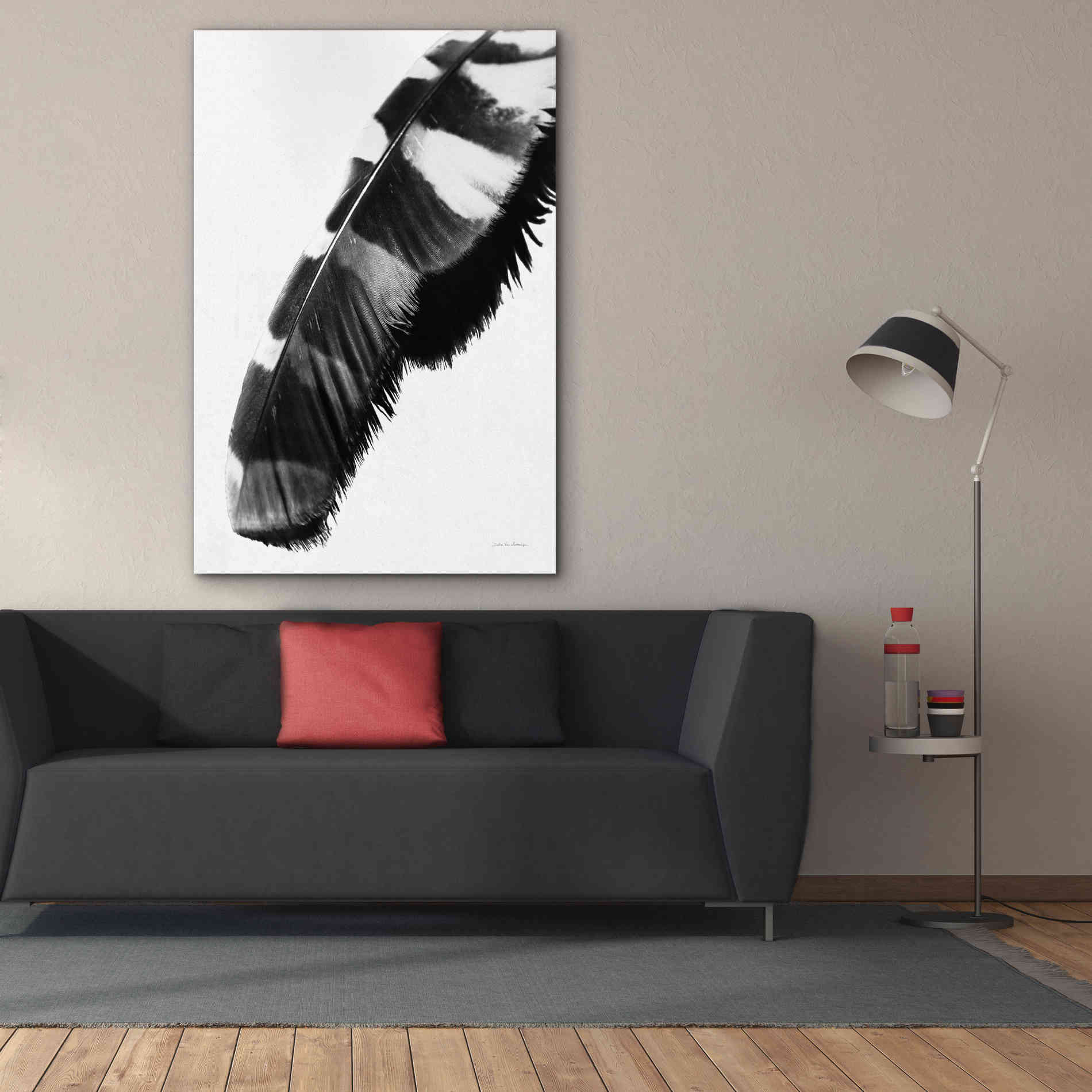 'Feather Shadow II White' by Debra Van Swearingen, Canvas Wall Art,40 x 60