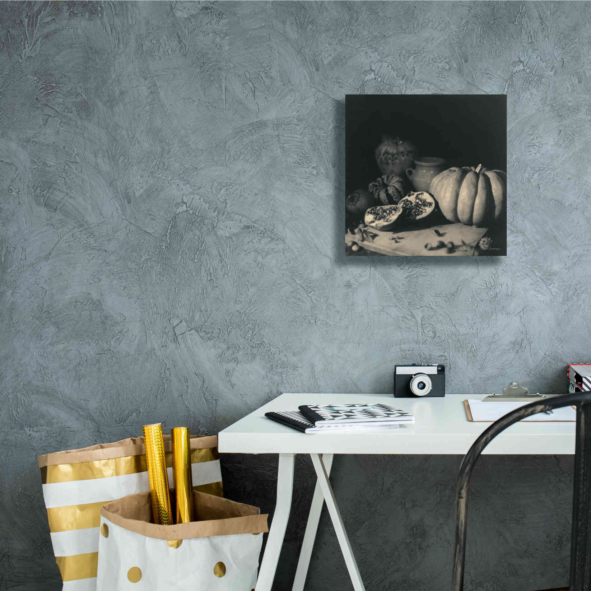 'Pumpkin and Pomegranate' by Debra Van Swearingen, Canvas Wall Art,12 x 12