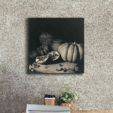 Image of 'Pumpkin and Pomegranate' by Debra Van Swearingen, Canvas Wall Art,18 x 18