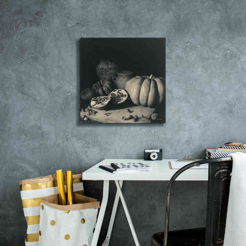 Image of 'Pumpkin and Pomegranate' by Debra Van Swearingen, Canvas Wall Art,18 x 18
