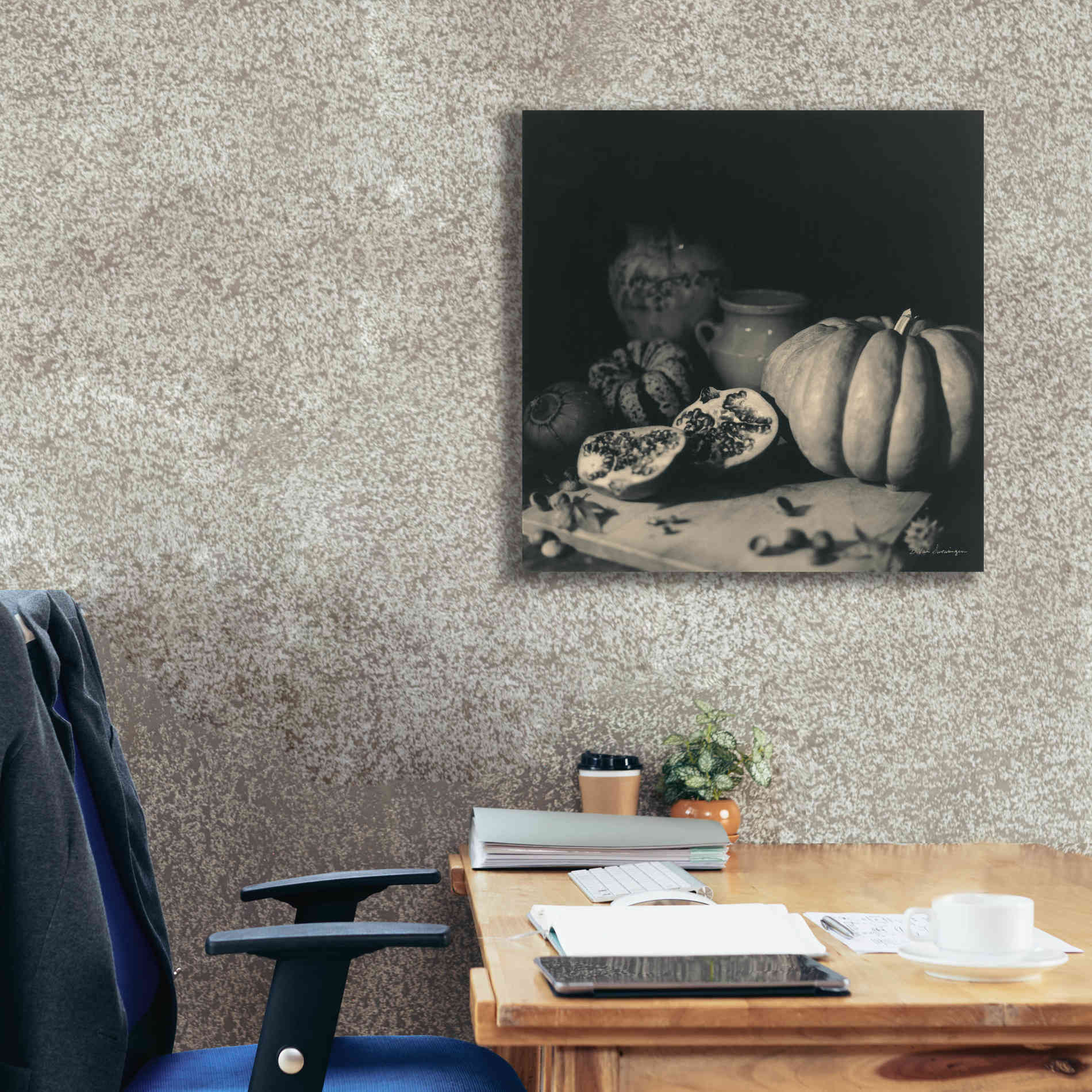 'Pumpkin and Pomegranate' by Debra Van Swearingen, Canvas Wall Art,26 x 26