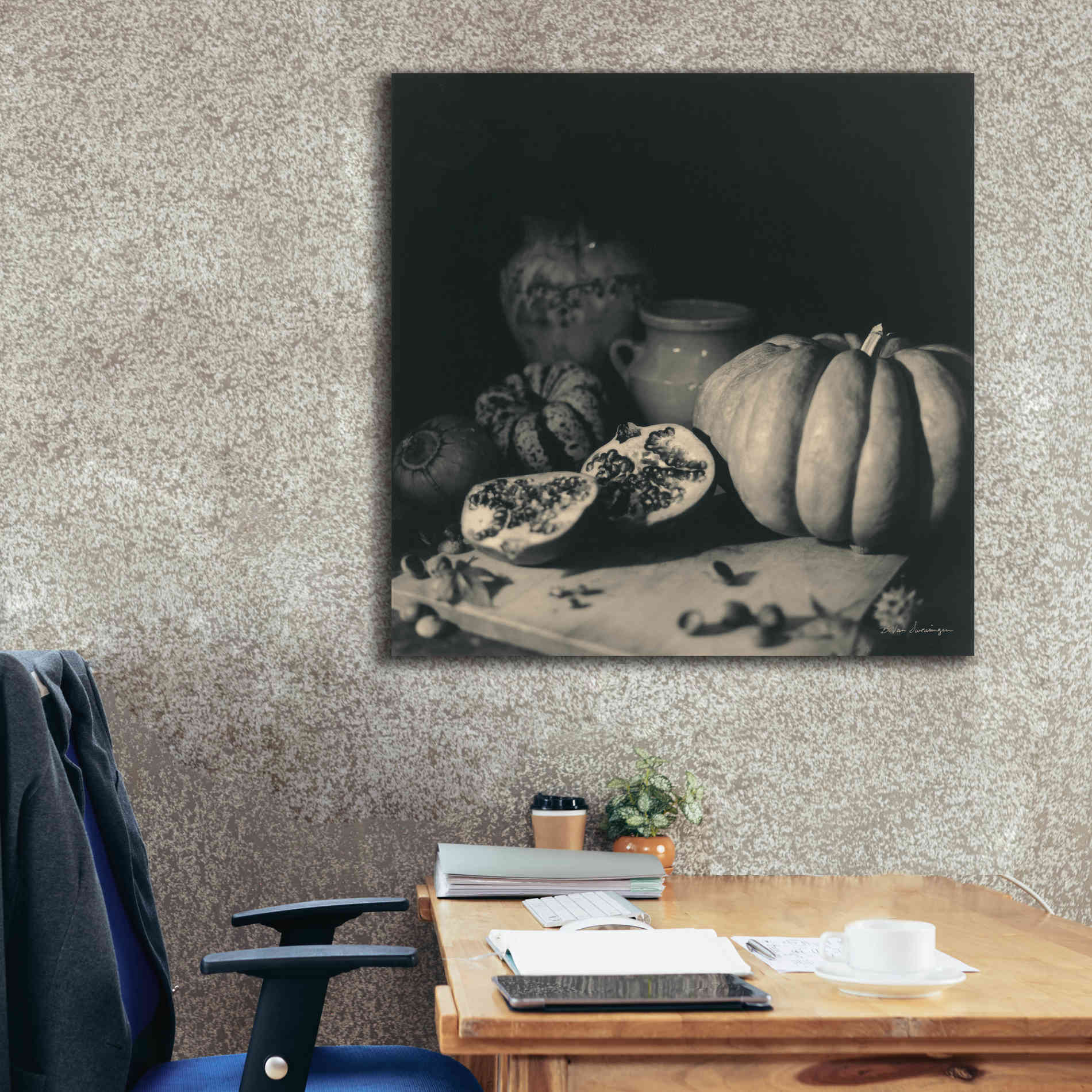 'Pumpkin and Pomegranate' by Debra Van Swearingen, Canvas Wall Art,37 x 37