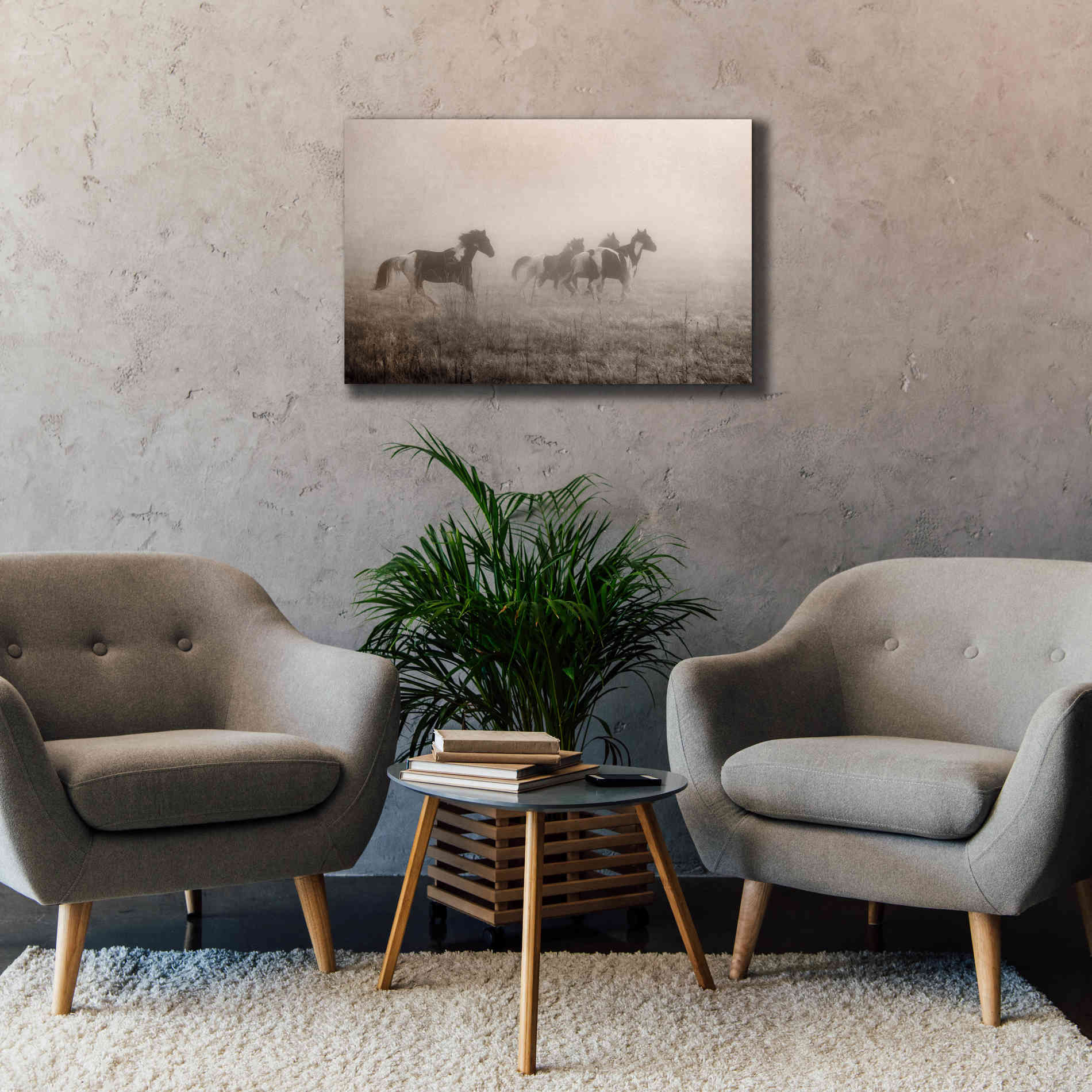 'Painted Horses on the Run' by Debra Van Swearingen, Canvas Wall Art,40 x 26