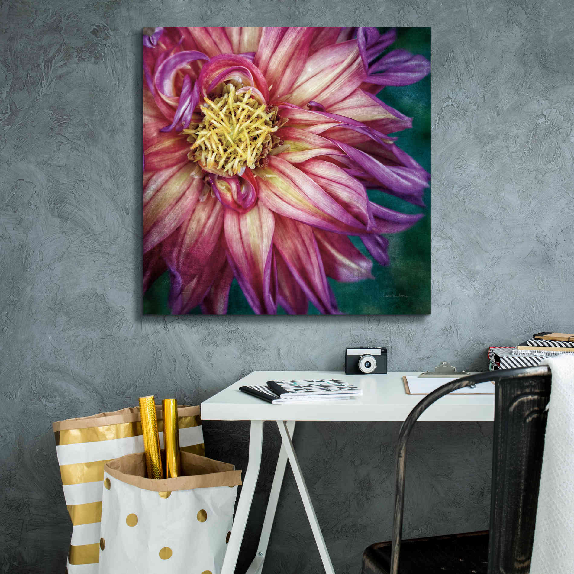'Dahlia I' by Debra Van Swearingen, Canvas Wall Art,26 x 26
