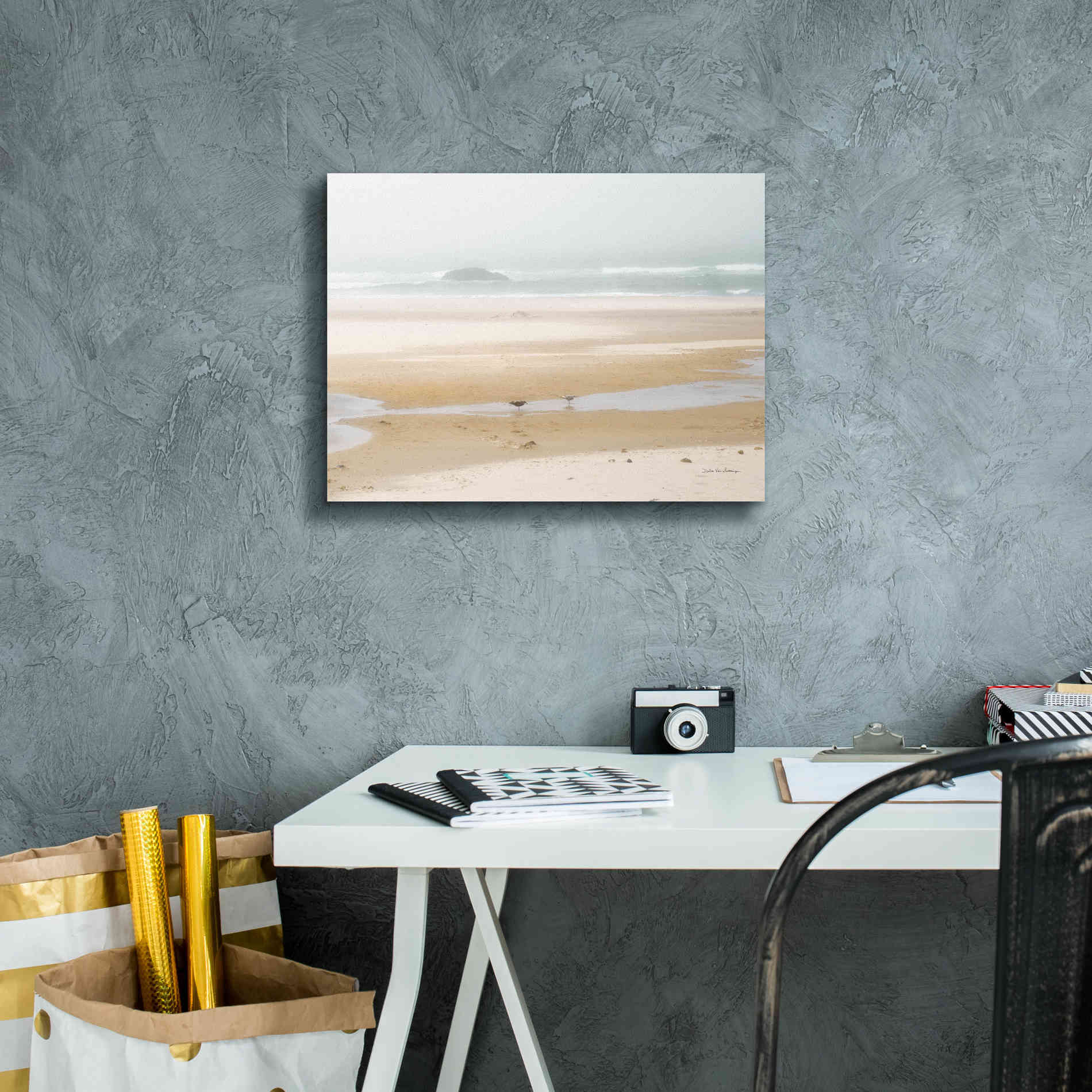 'Cold Beach I' by Debra Van Swearingen, Canvas Wall Art,16 x 12
