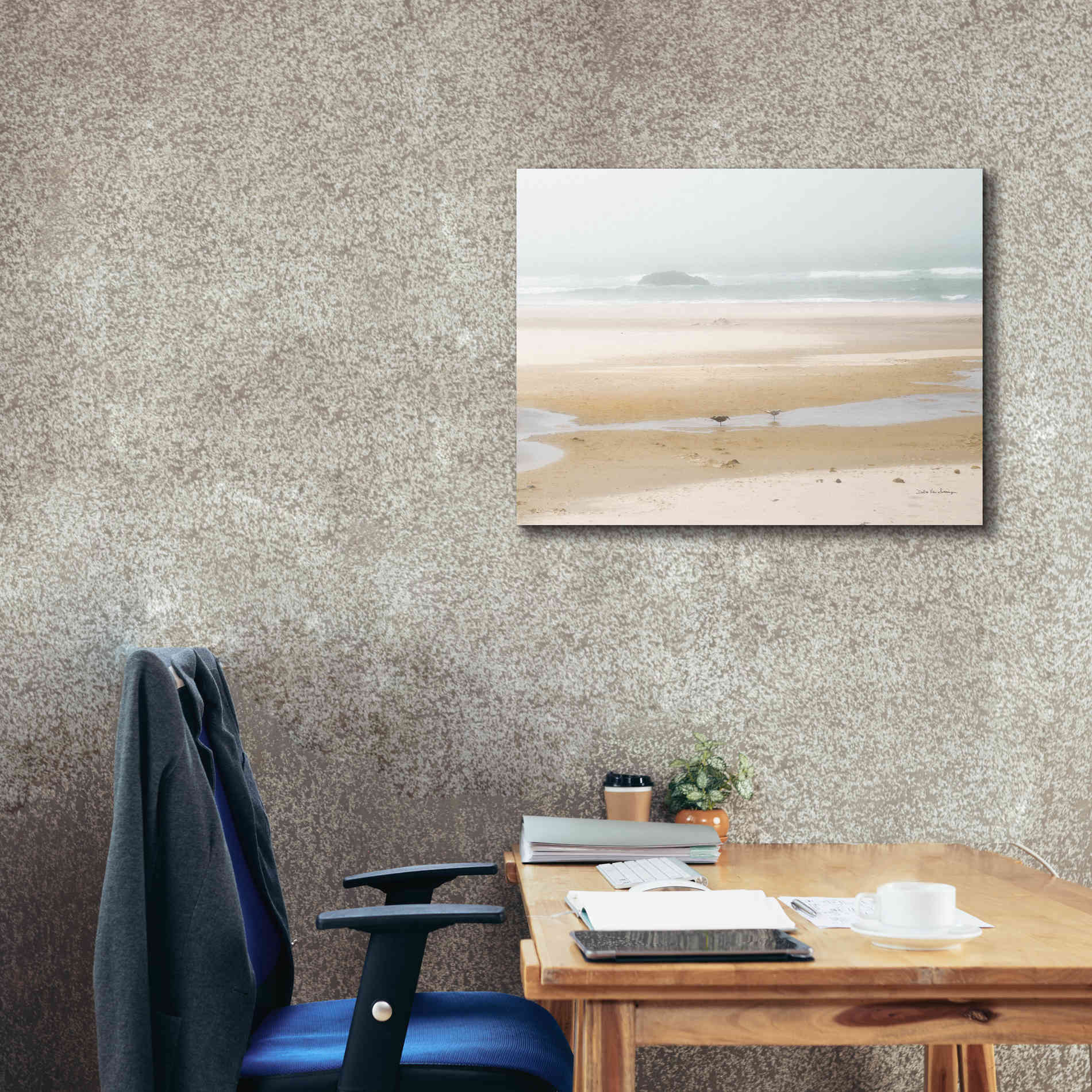 'Cold Beach I' by Debra Van Swearingen, Canvas Wall Art,34 x 26