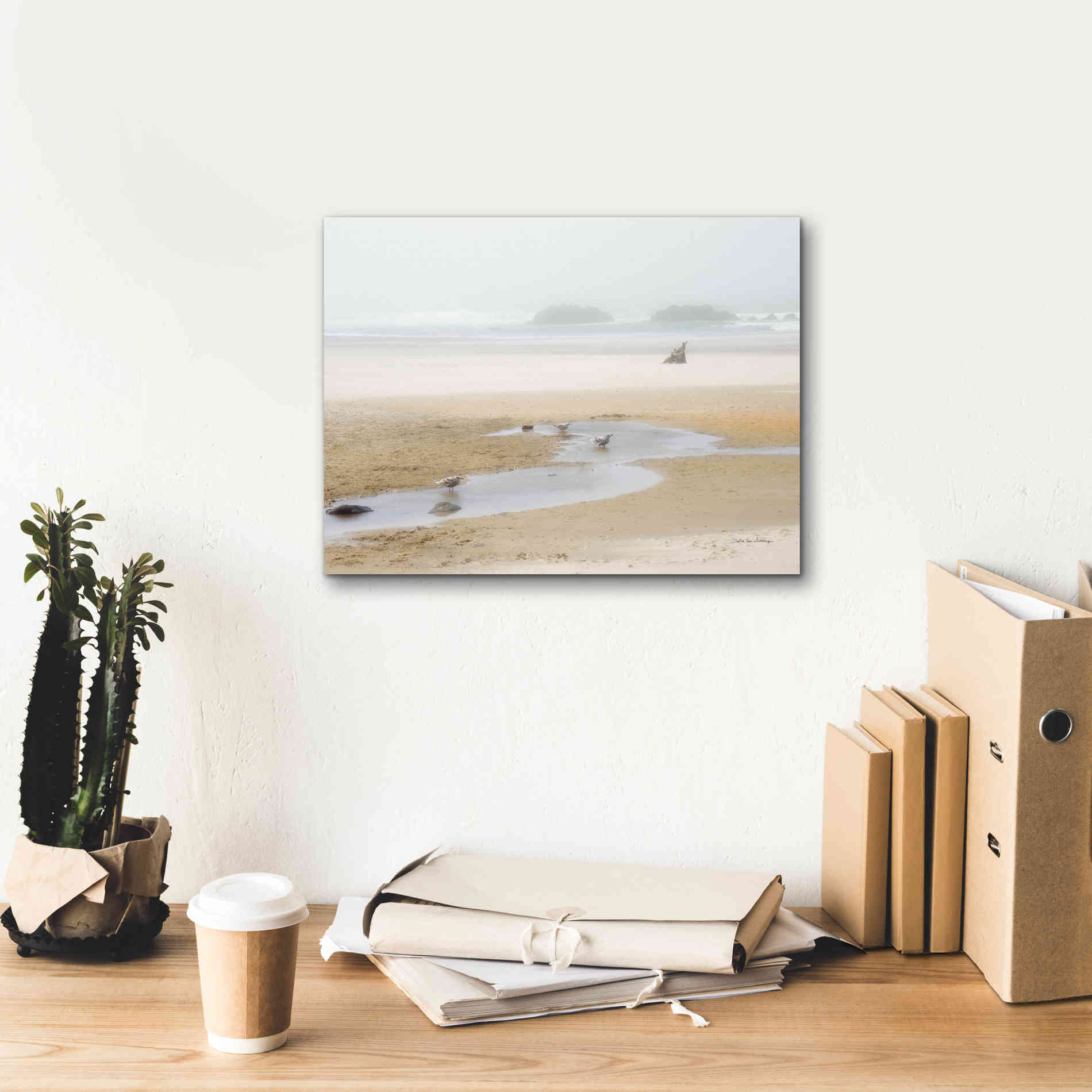 'Cold Beach II' by Debra Van Swearingen, Canvas Wall Art,16 x 12