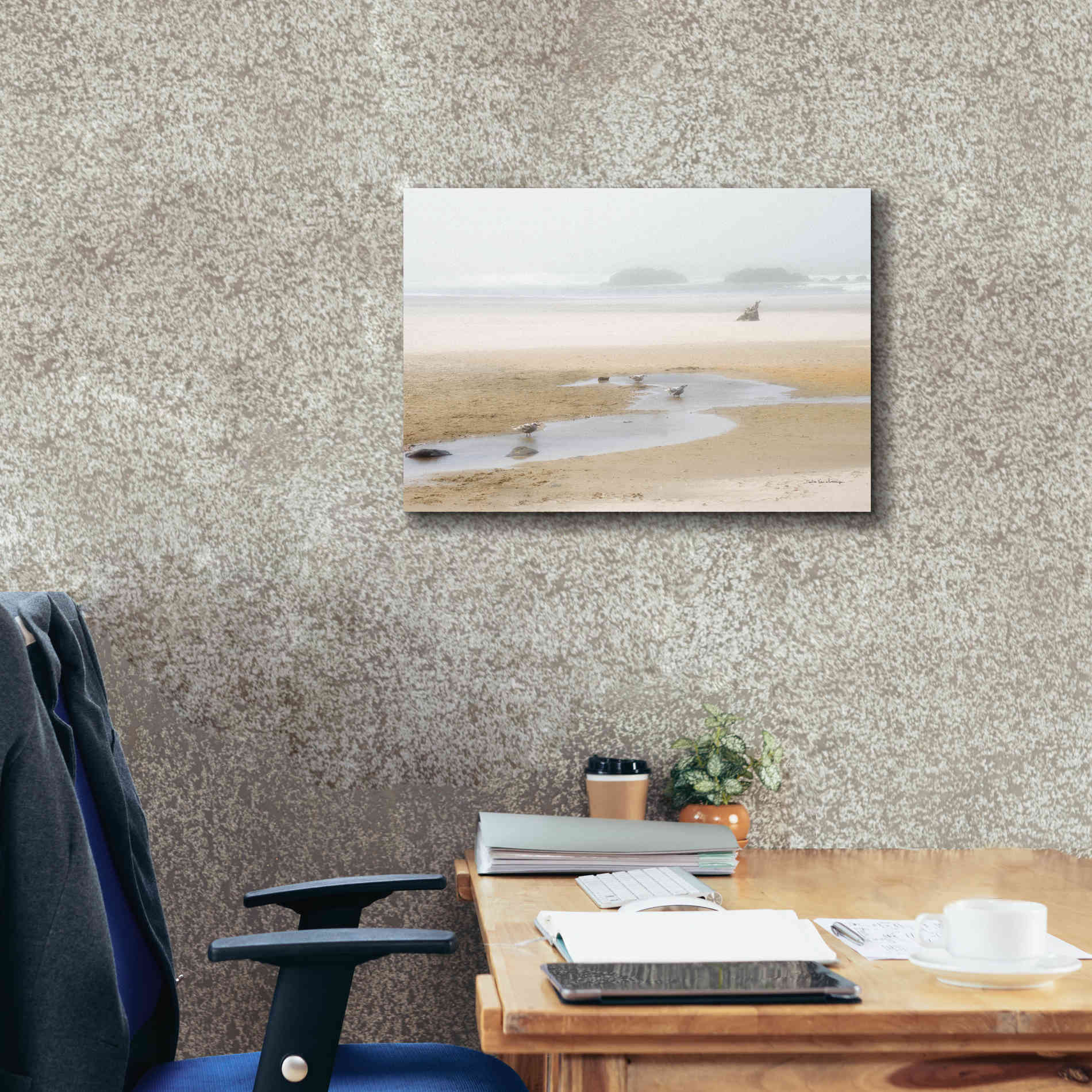 'Cold Beach II' by Debra Van Swearingen, Canvas Wall Art,26 x 18