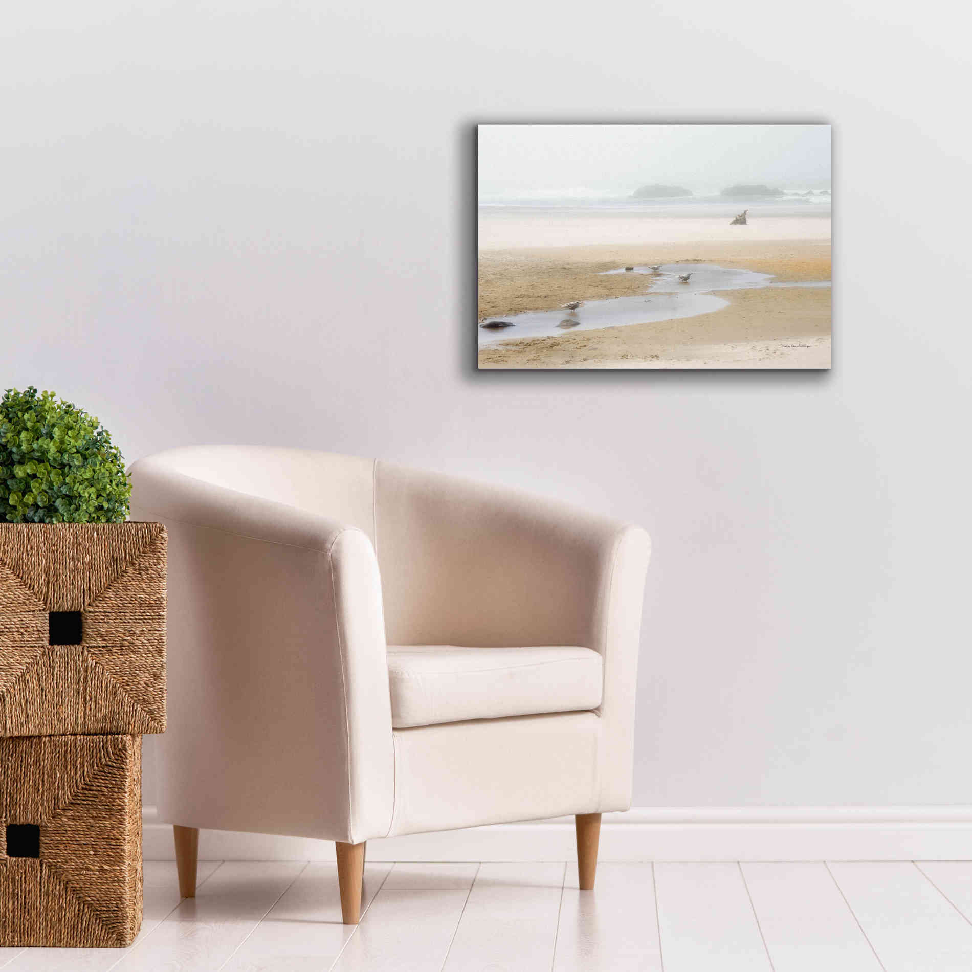 'Cold Beach II' by Debra Van Swearingen, Canvas Wall Art,26 x 18