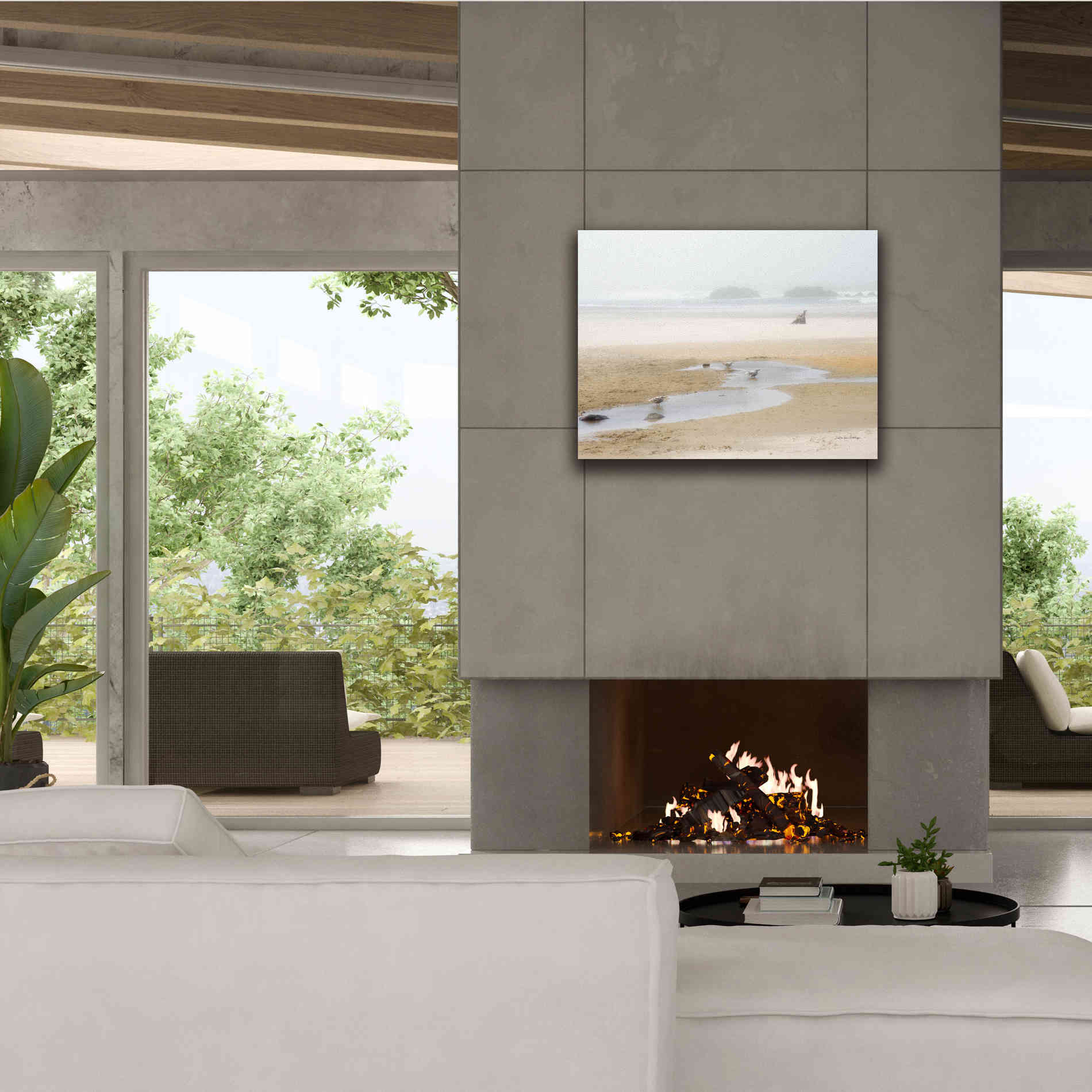 'Cold Beach II' by Debra Van Swearingen, Canvas Wall Art,34 x 26