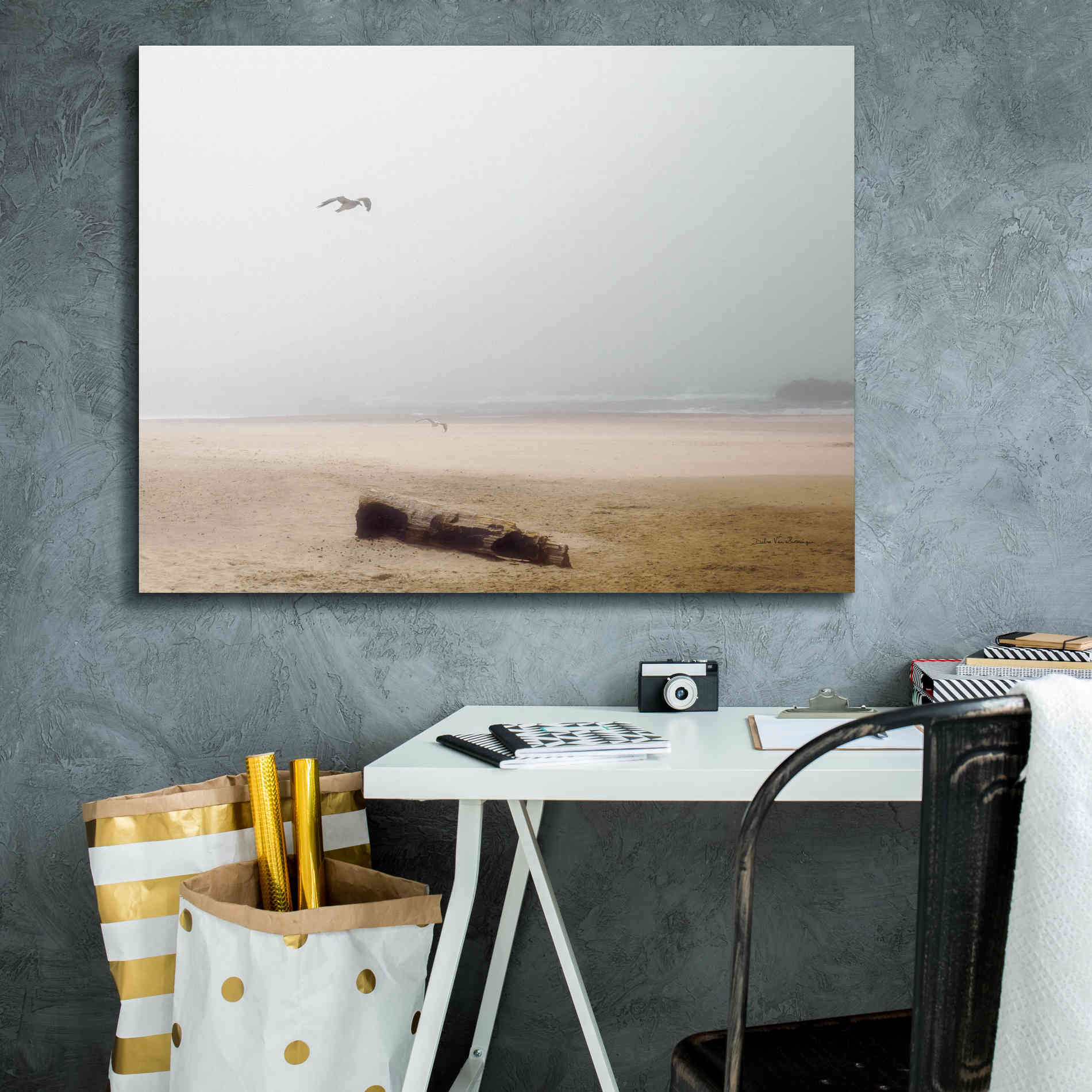 'Cold Beach III' by Debra Van Swearingen, Canvas Wall Art,34 x 26