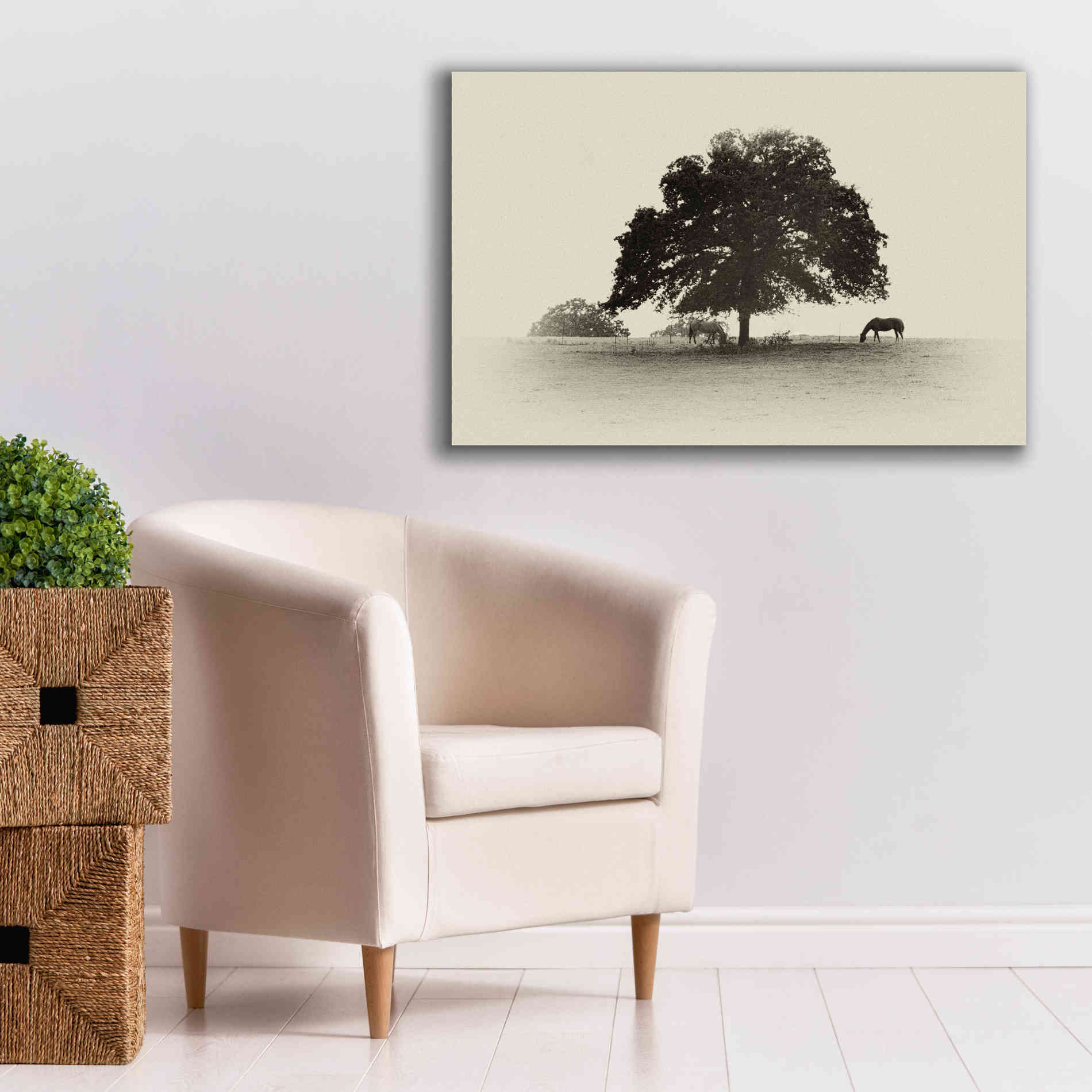 'Horses and Trees I' by Debra Van Swearingen, Canvas Wall Art,40 x 26