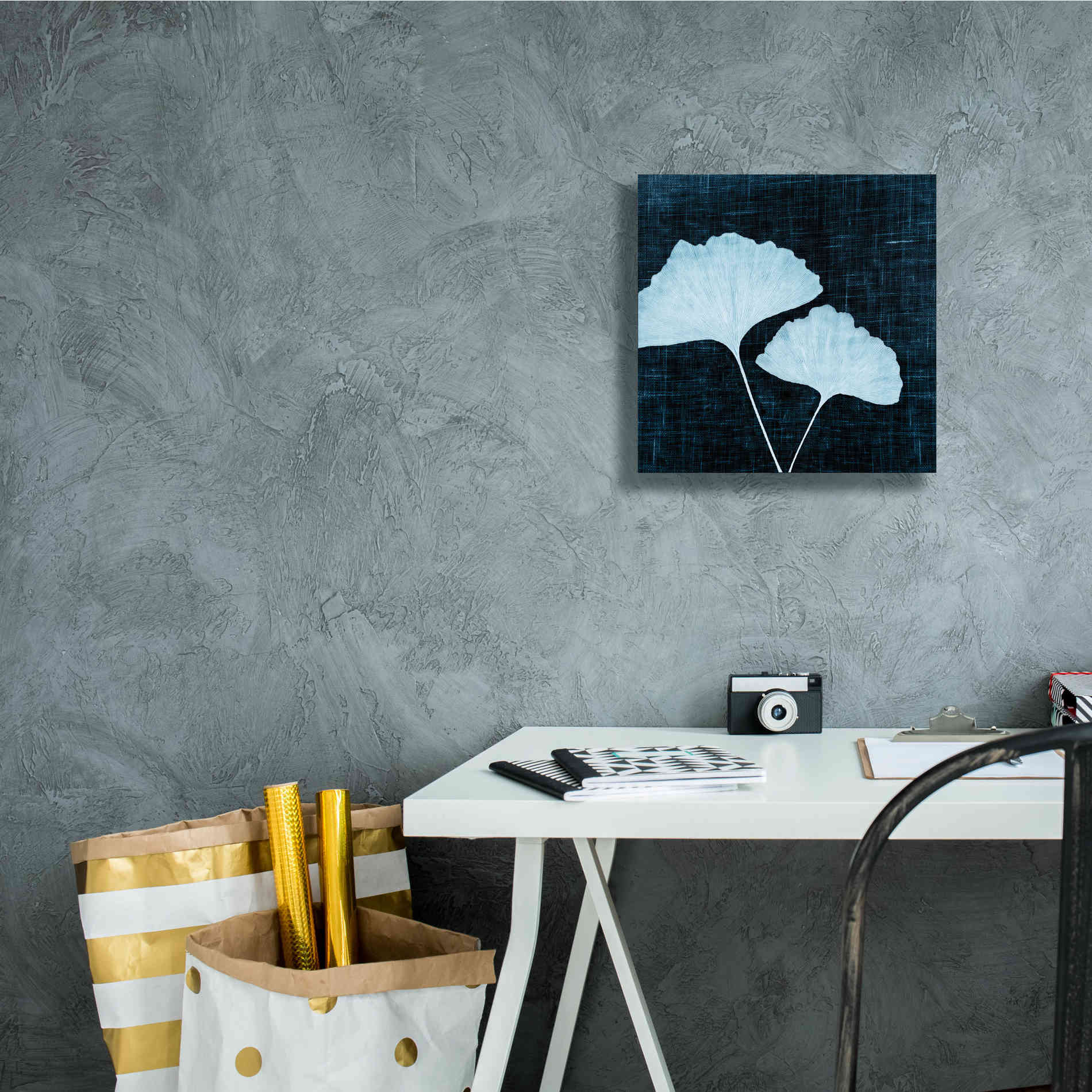 'Leaves on Linen I' by Debra Van Swearingen, Canvas Wall Art,12 x 12