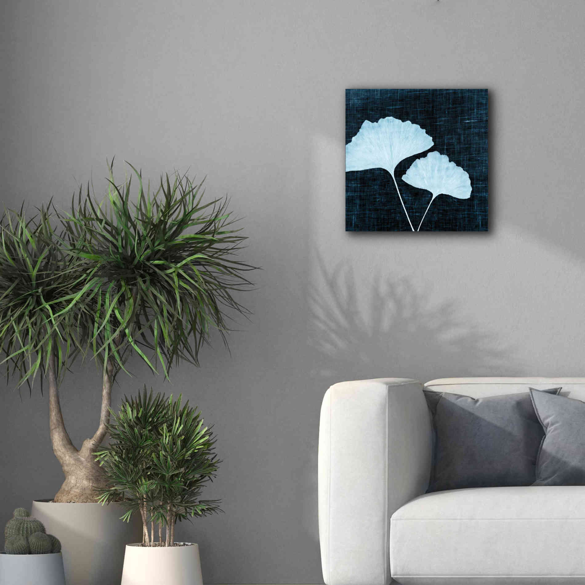 'Leaves on Linen I' by Debra Van Swearingen, Canvas Wall Art,18 x 18