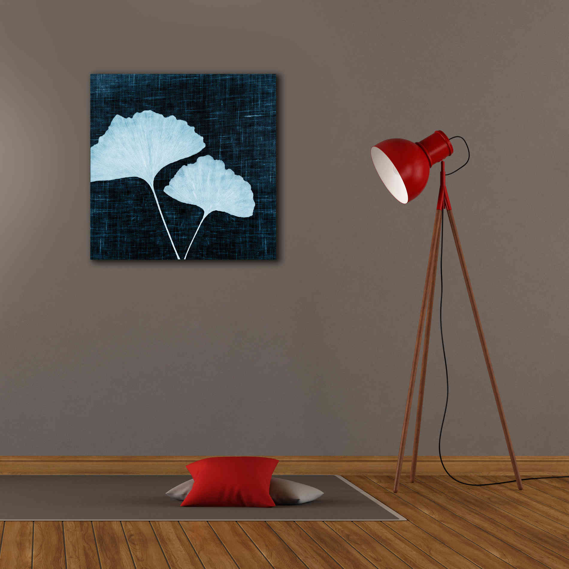 'Leaves on Linen I' by Debra Van Swearingen, Canvas Wall Art,26 x 26