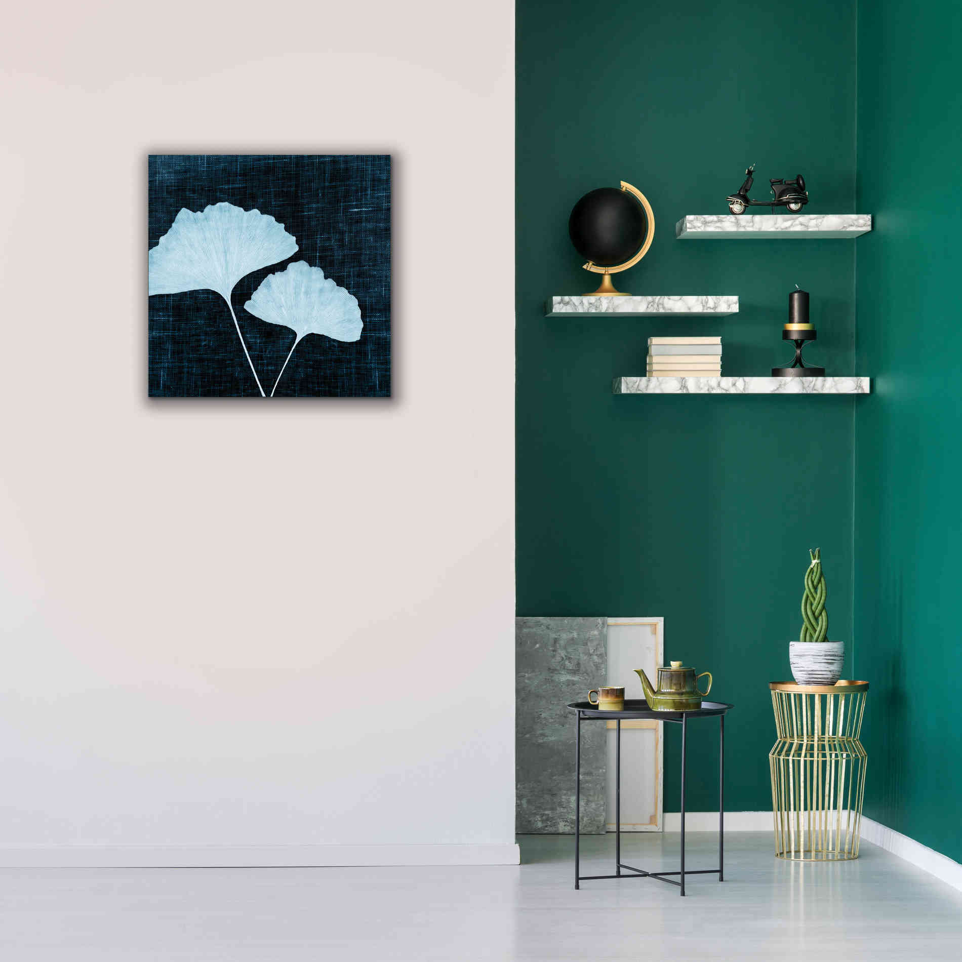 'Leaves on Linen I' by Debra Van Swearingen, Canvas Wall Art,26 x 26